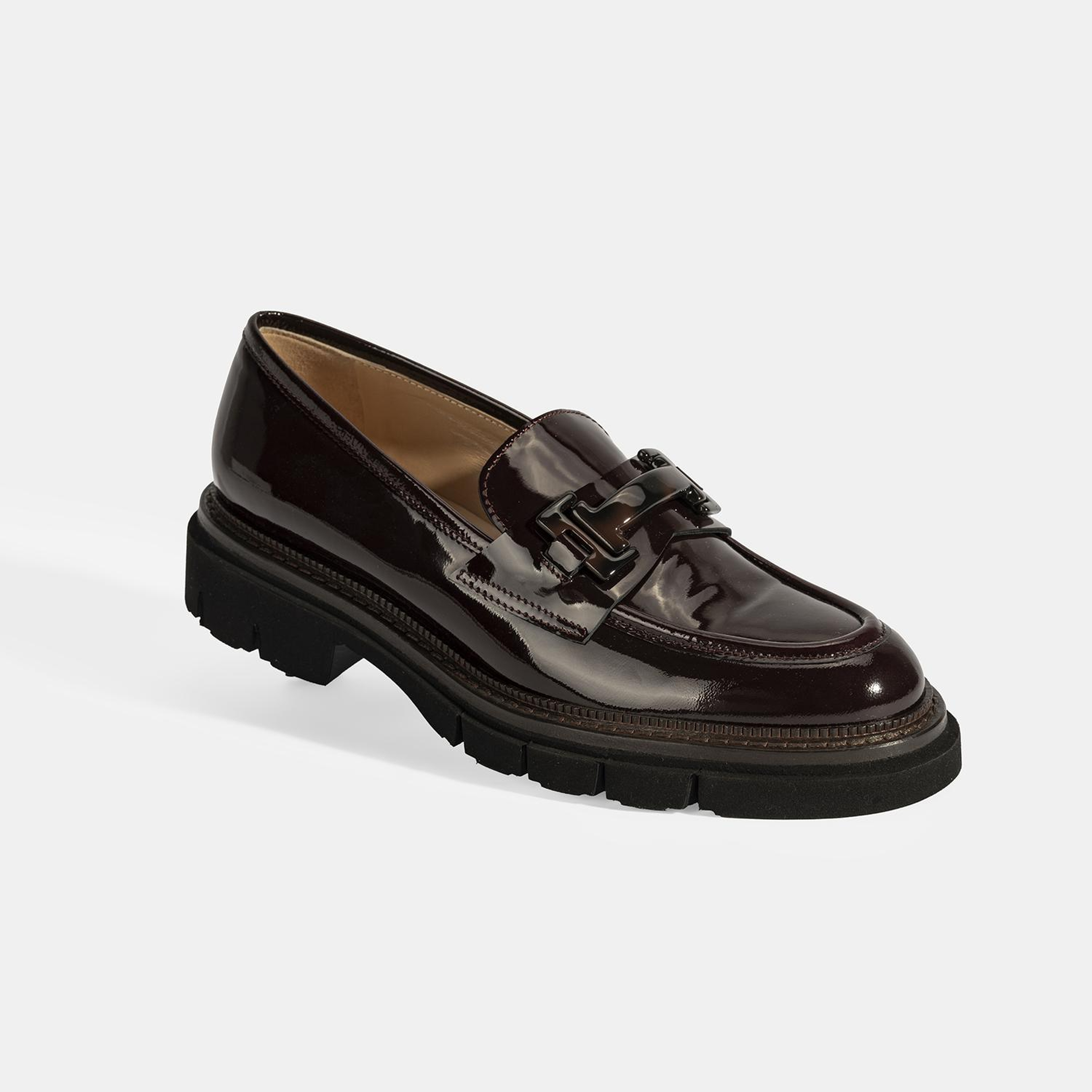Luca Grossi Kadın Bordo Toka Detaylı Rugan Loafer