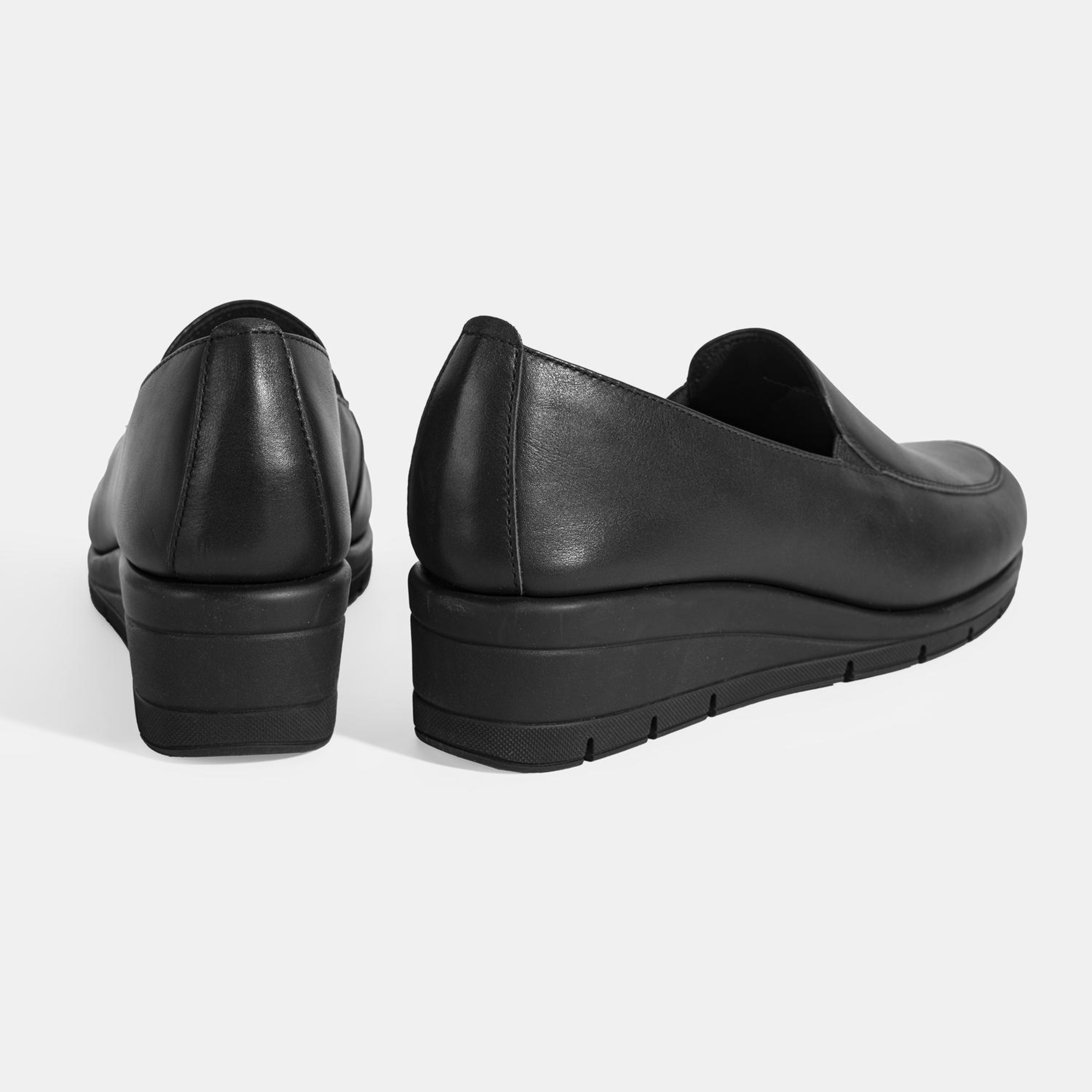 Kadın Siyah DesaComfort Dolgu Topuklu Deri Ayakkabı