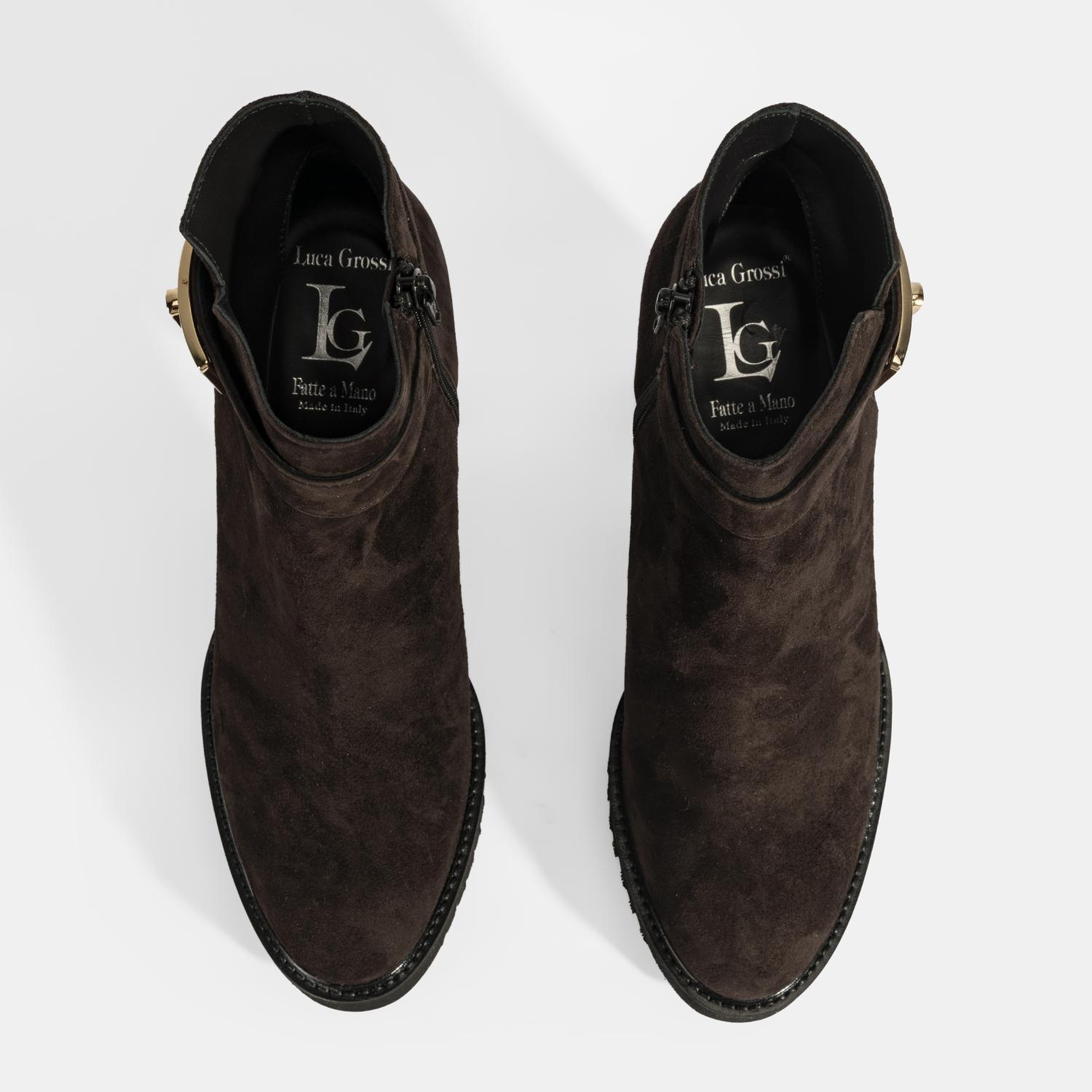 Luca Grossi Kadın Kahve Metal Kilit Detaylı Platform Topuklu Bot