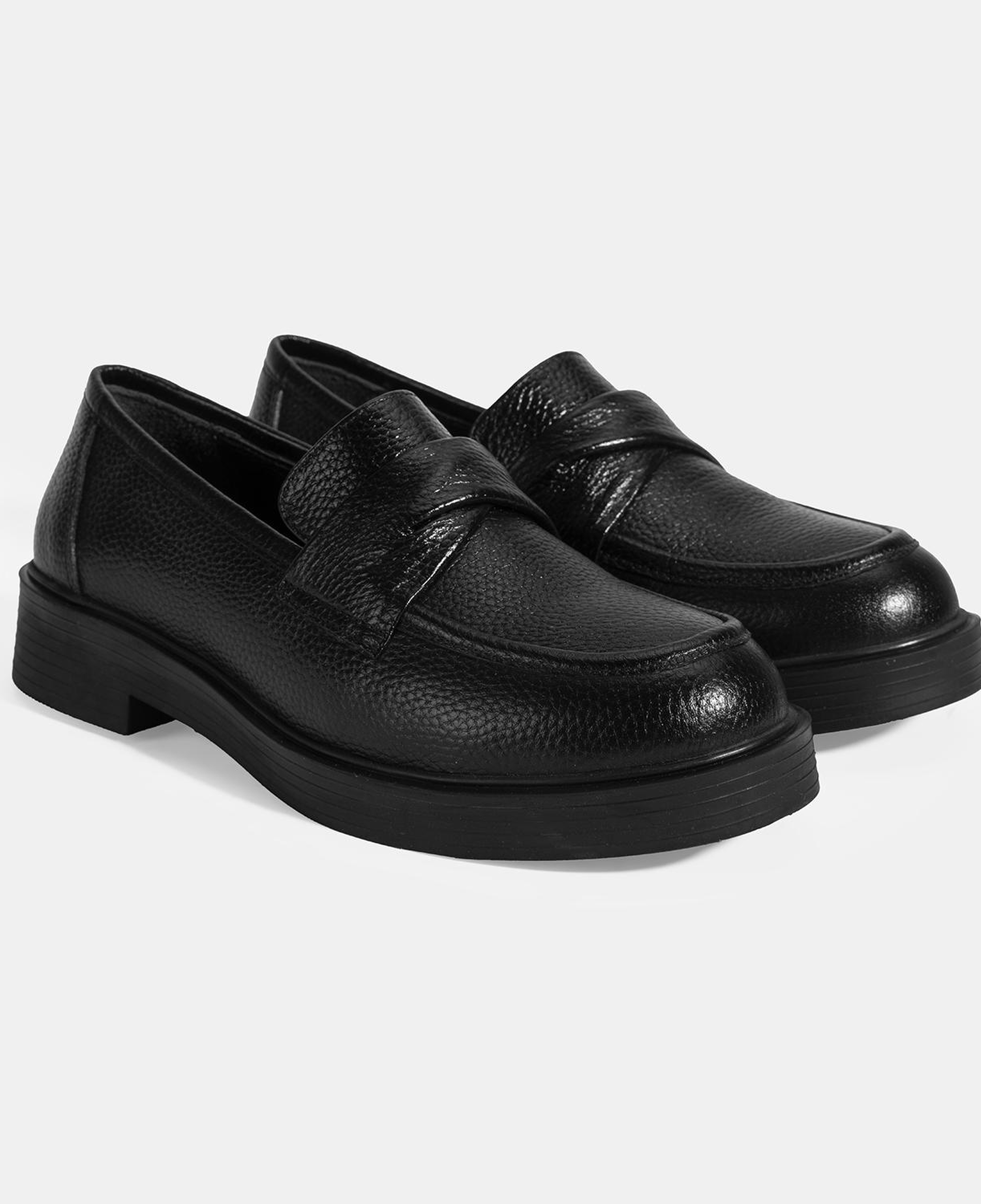 Kadın Siyah Deri Loafer