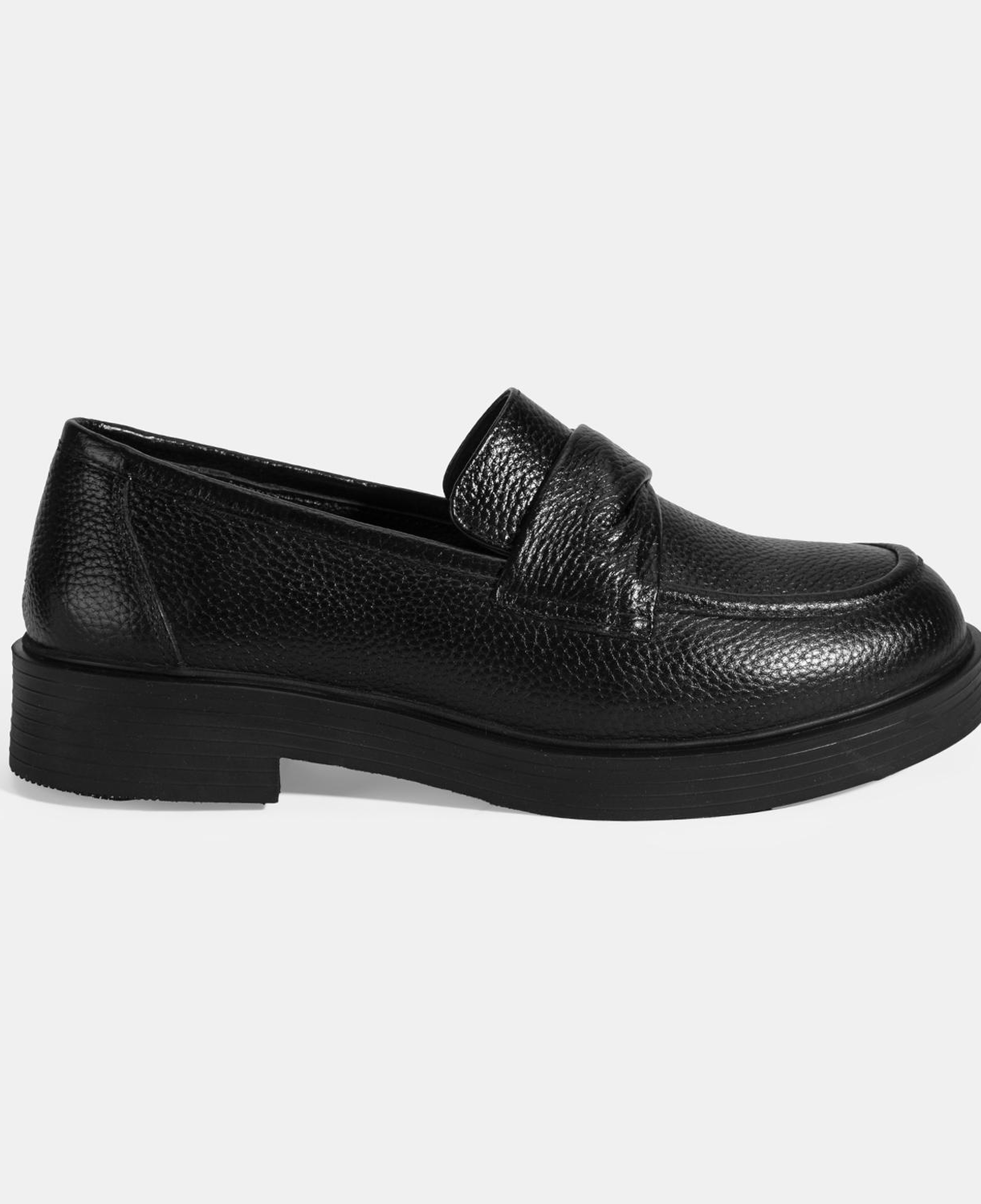 Kadın Siyah Deri Loafer