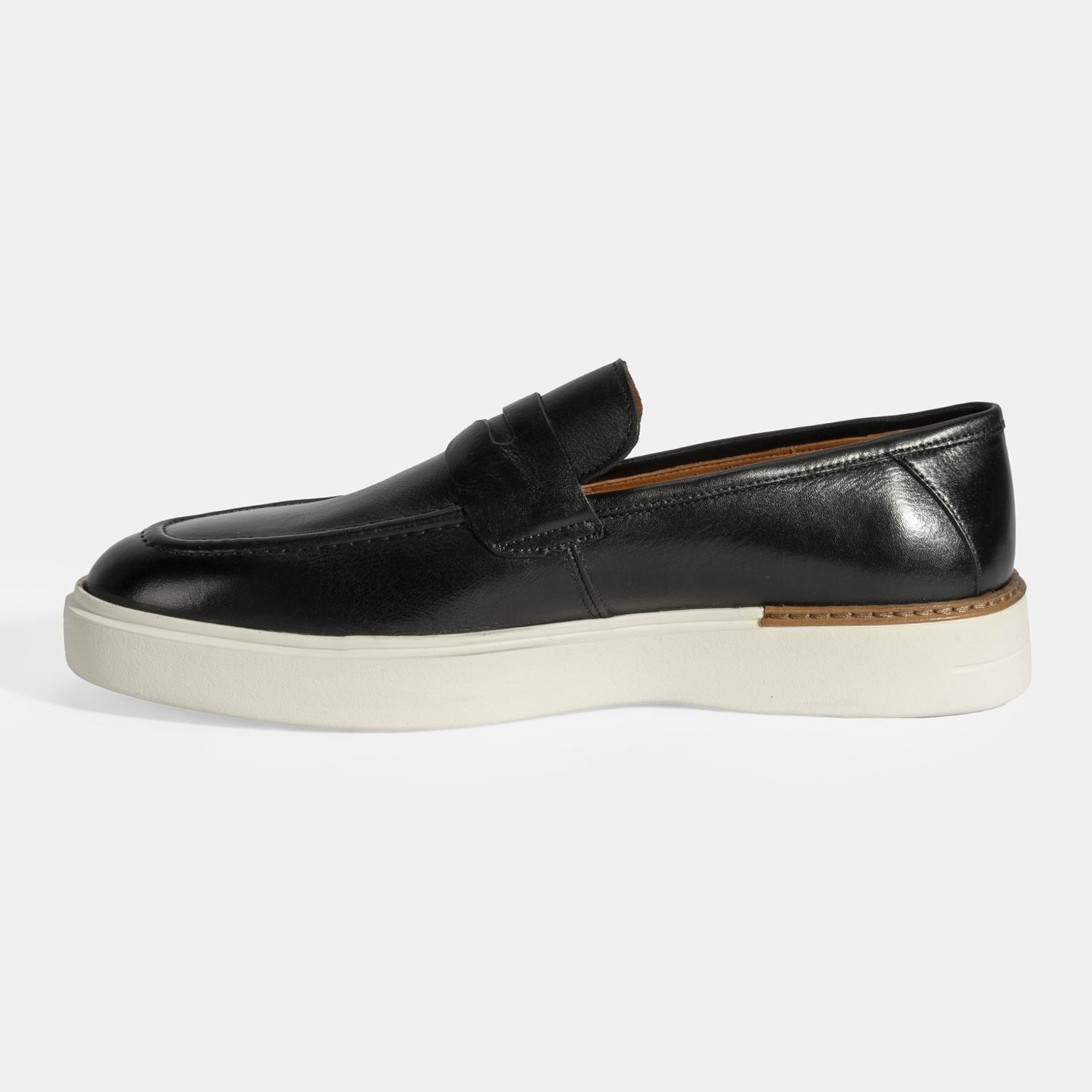 Erkek Siyah Deri Loafer