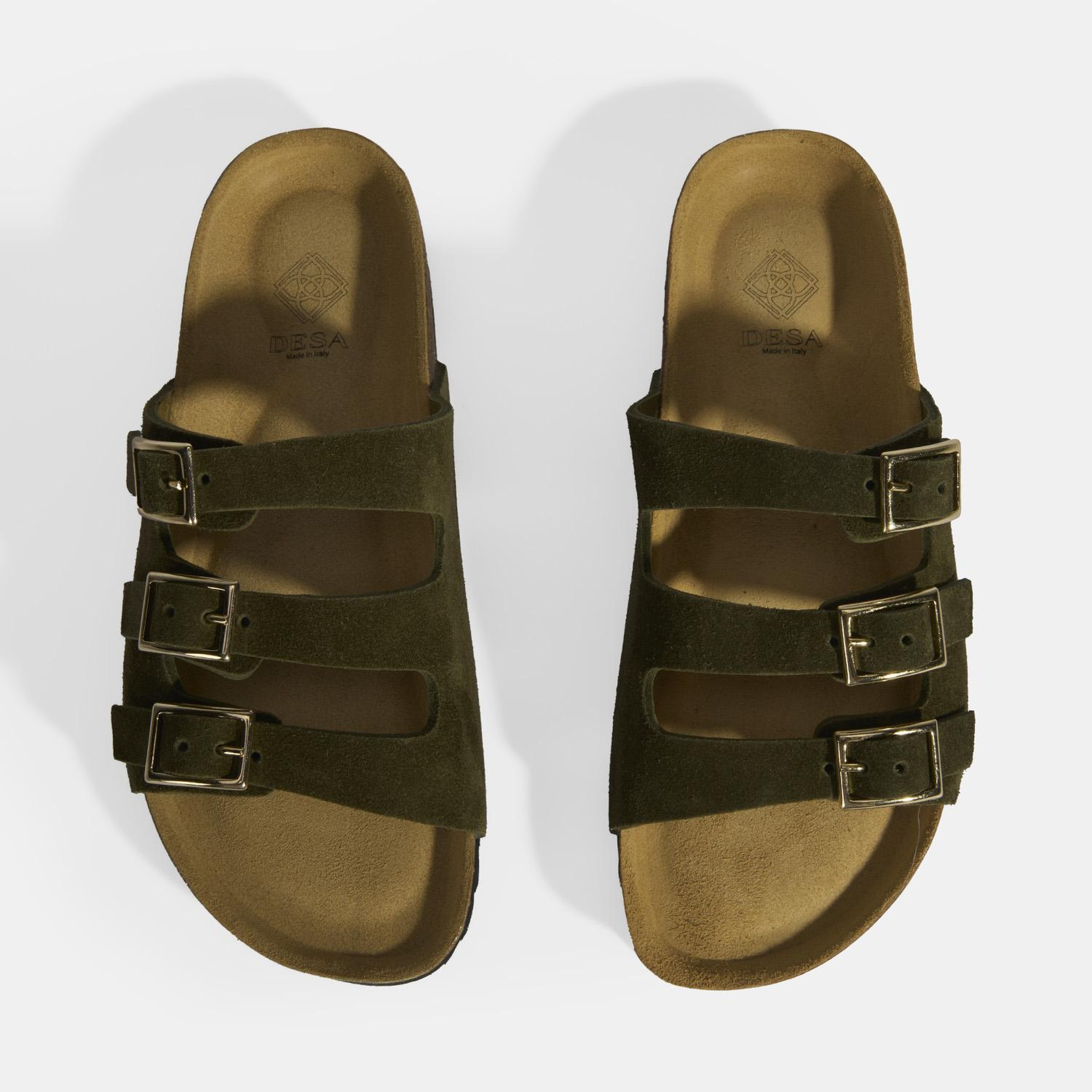 Haki Kadın Toka Detaylı Süet Terlik