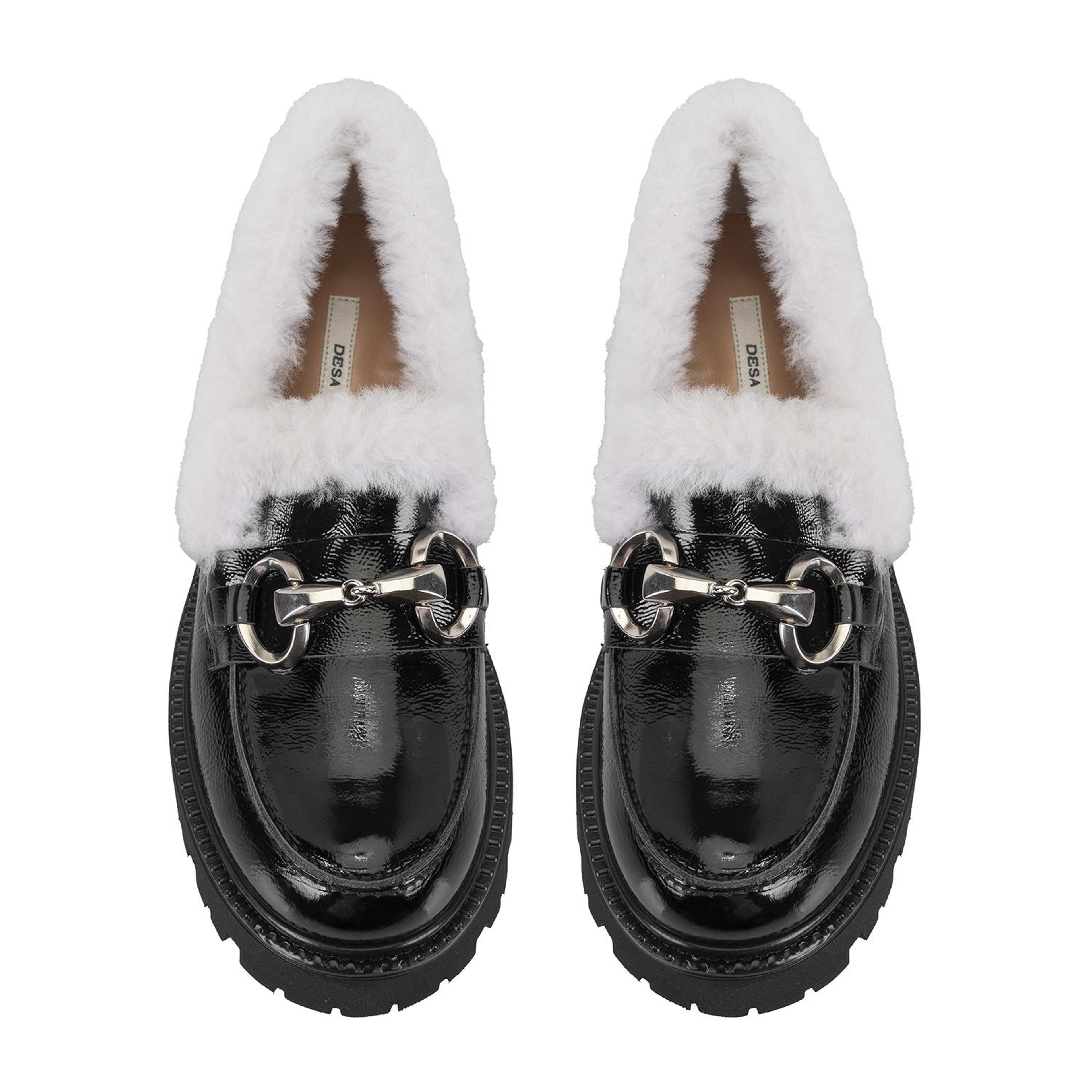 Kadın Siyah Toka Aksesuarlı Deri Loafer