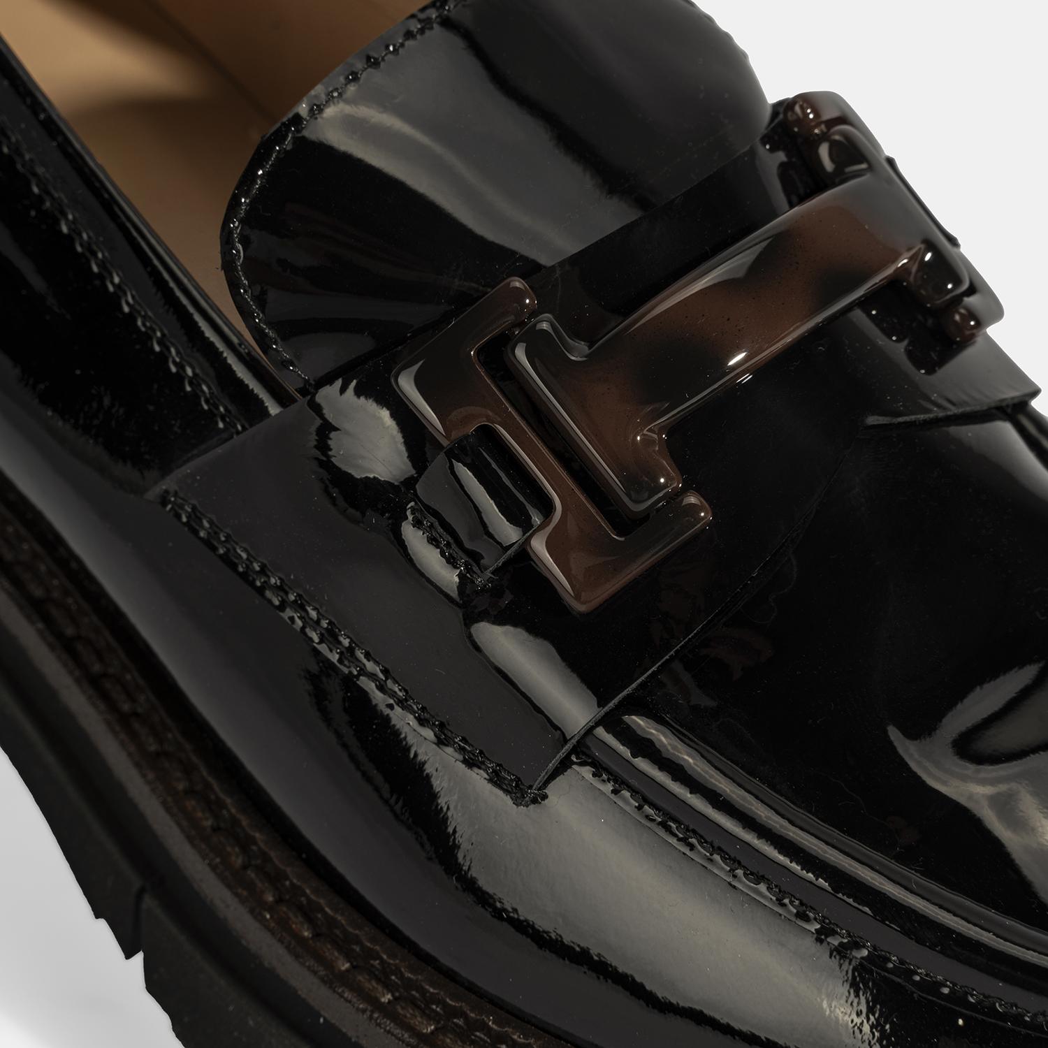 Luca Grossi Kadın Siyah Toka Detaylı Rugan Loafer