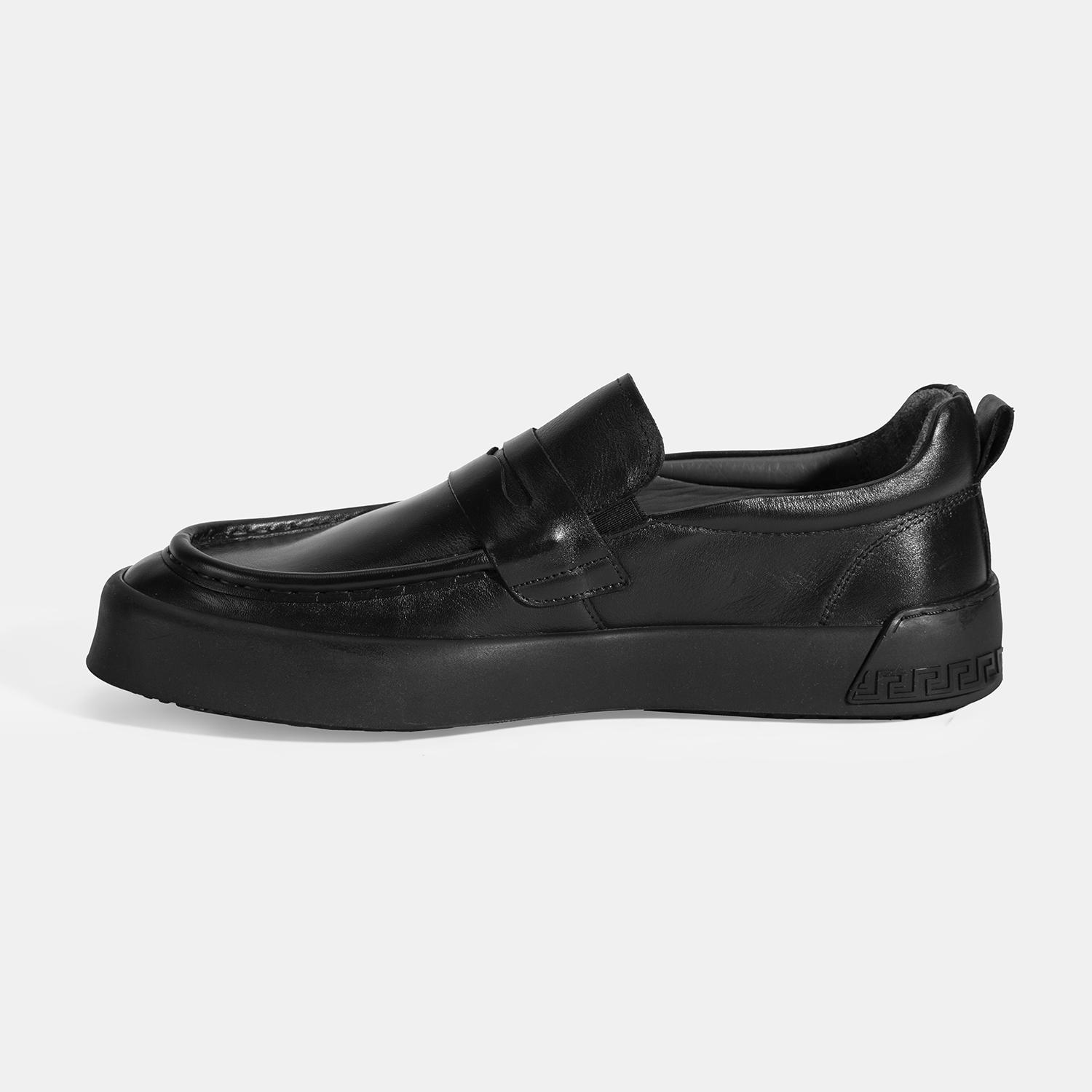 Erkek Siyah Deri Loafer