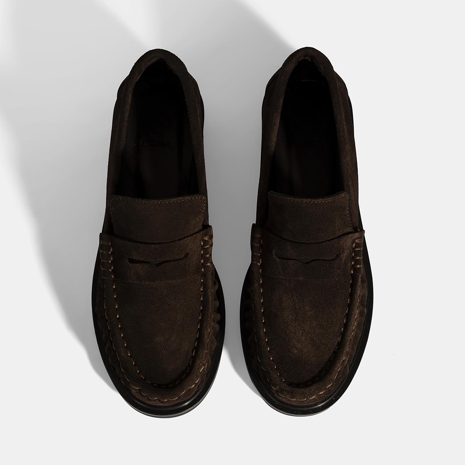 Kadın Kahve Süet Deri Loafer