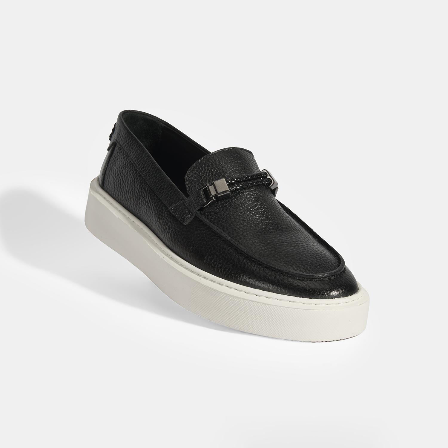 Liverty Siyah Erkek Deri Tokalı Loafer