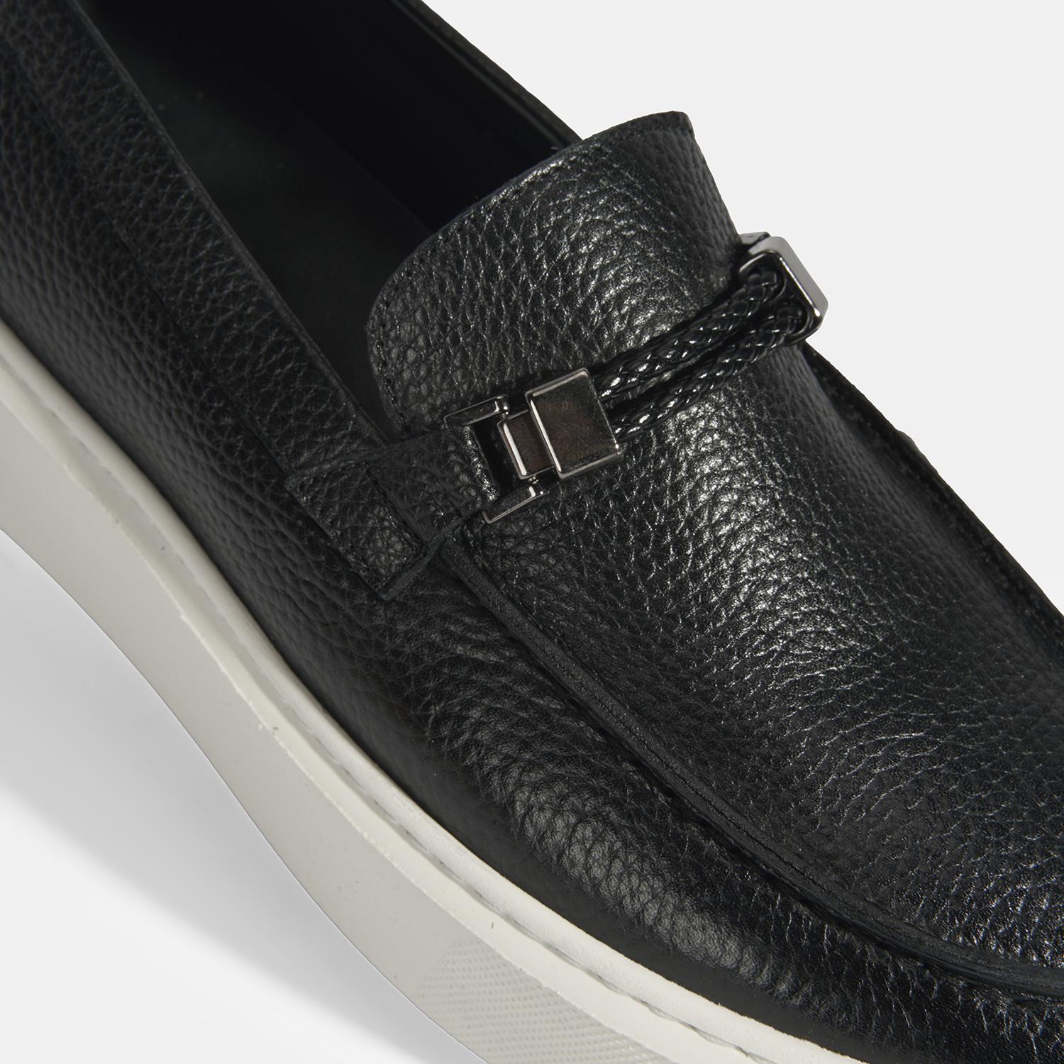 Liverty Siyah Erkek Deri Tokalı Loafer