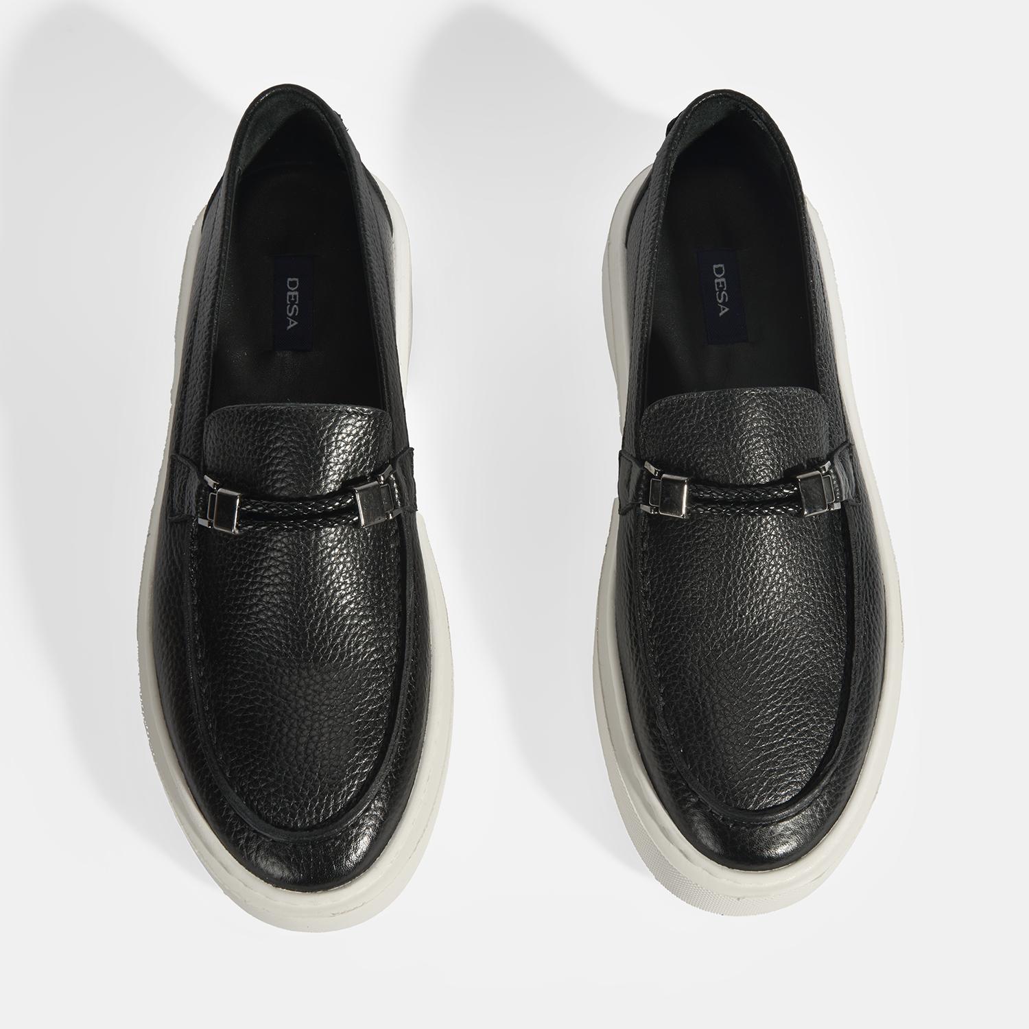 Liverty Siyah Erkek Deri Tokalı Loafer