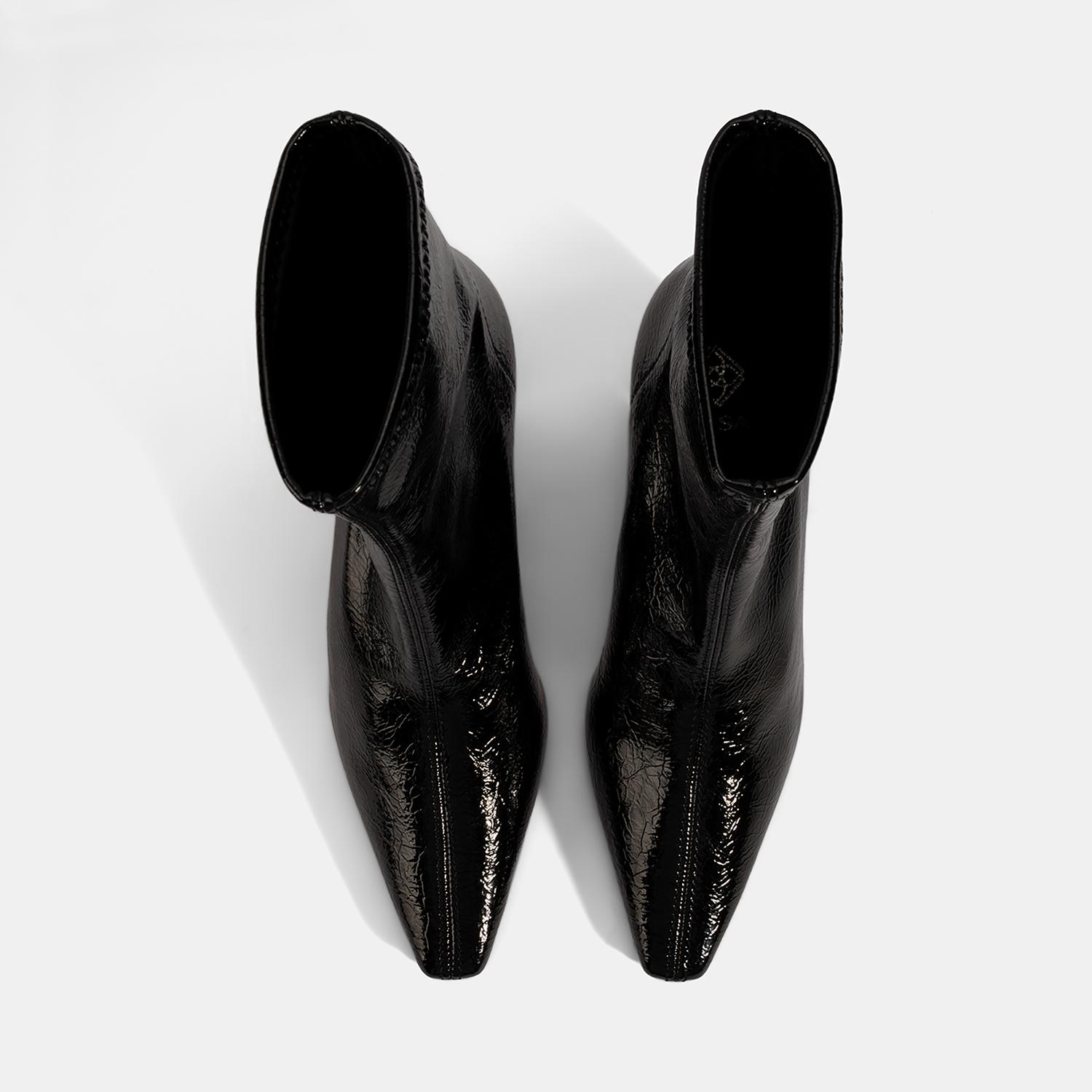 Kadın Siyah Kalın Topuklu Stretch Bot