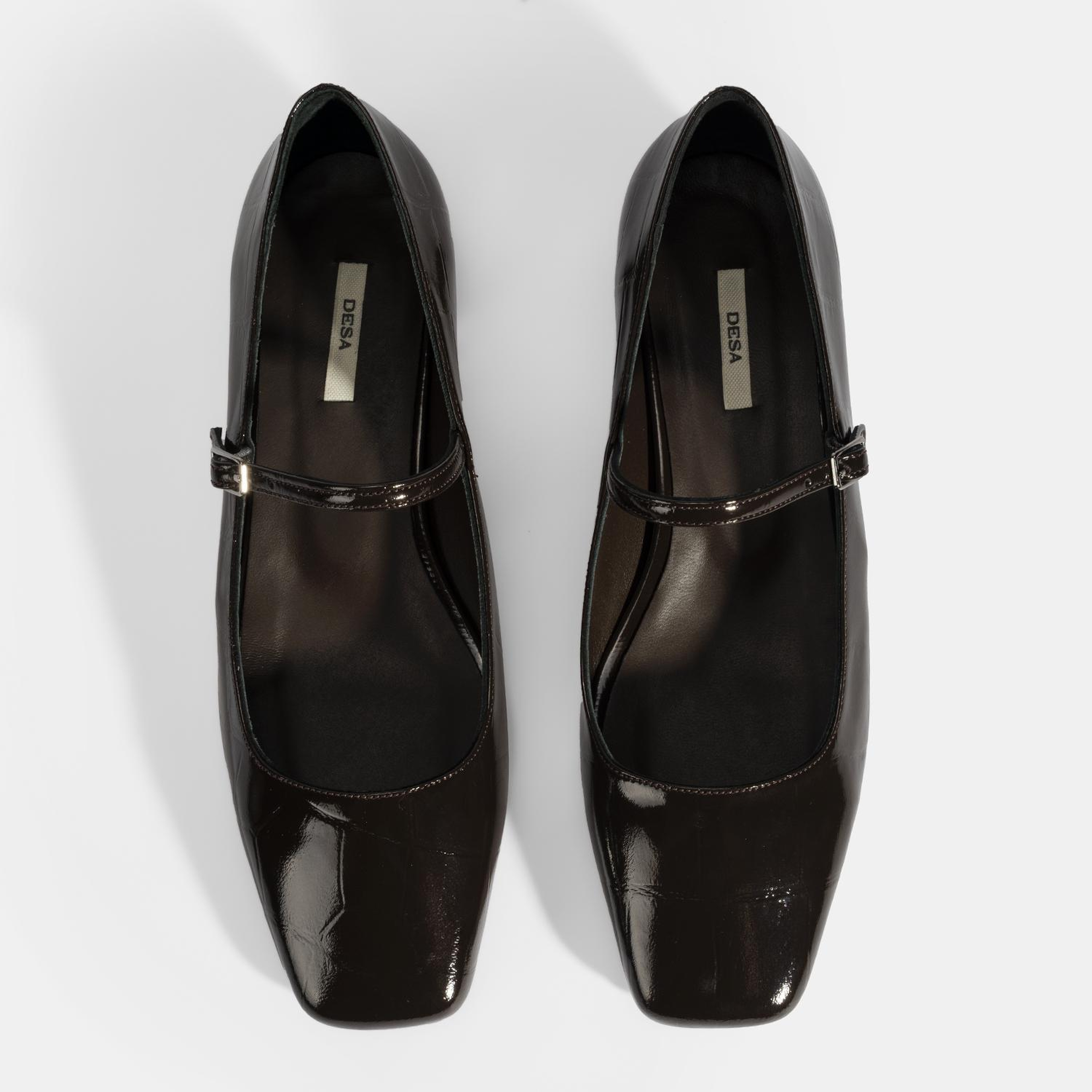 Kadın Kahve Kroko Baskılı Mary Jane Günlük Ayakkabı