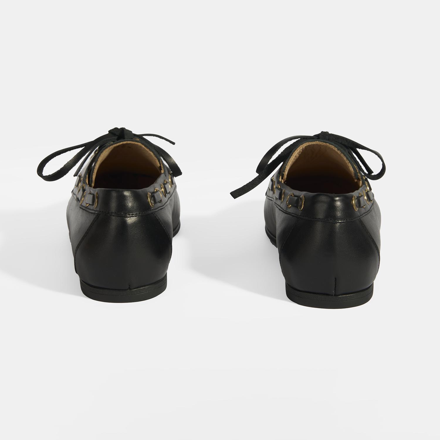 Kadın Siyah Deri Günlük Ayakkabı