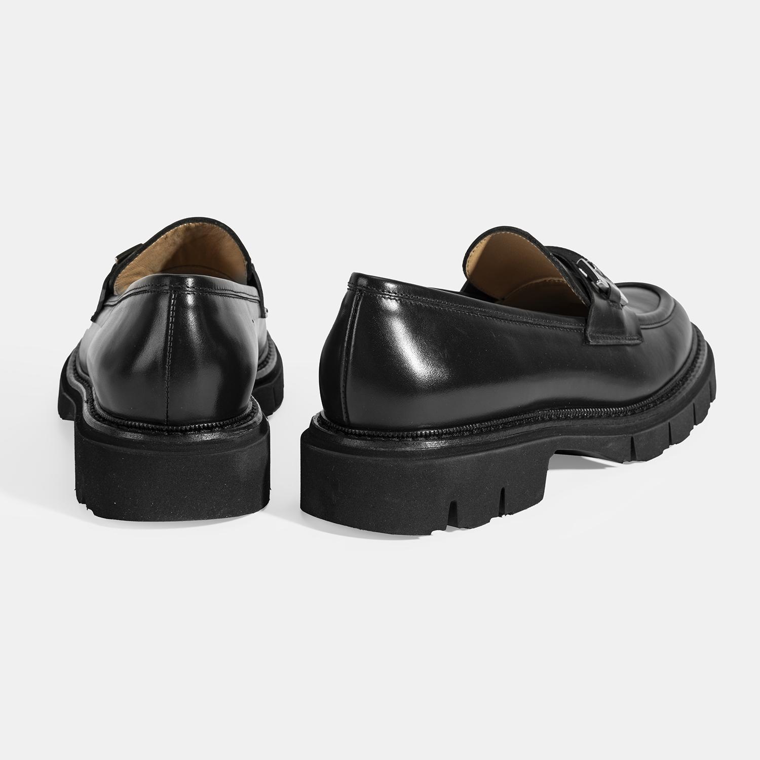 Luca Grossi Kadın Siyah Toka Detaylı Deri Loafer