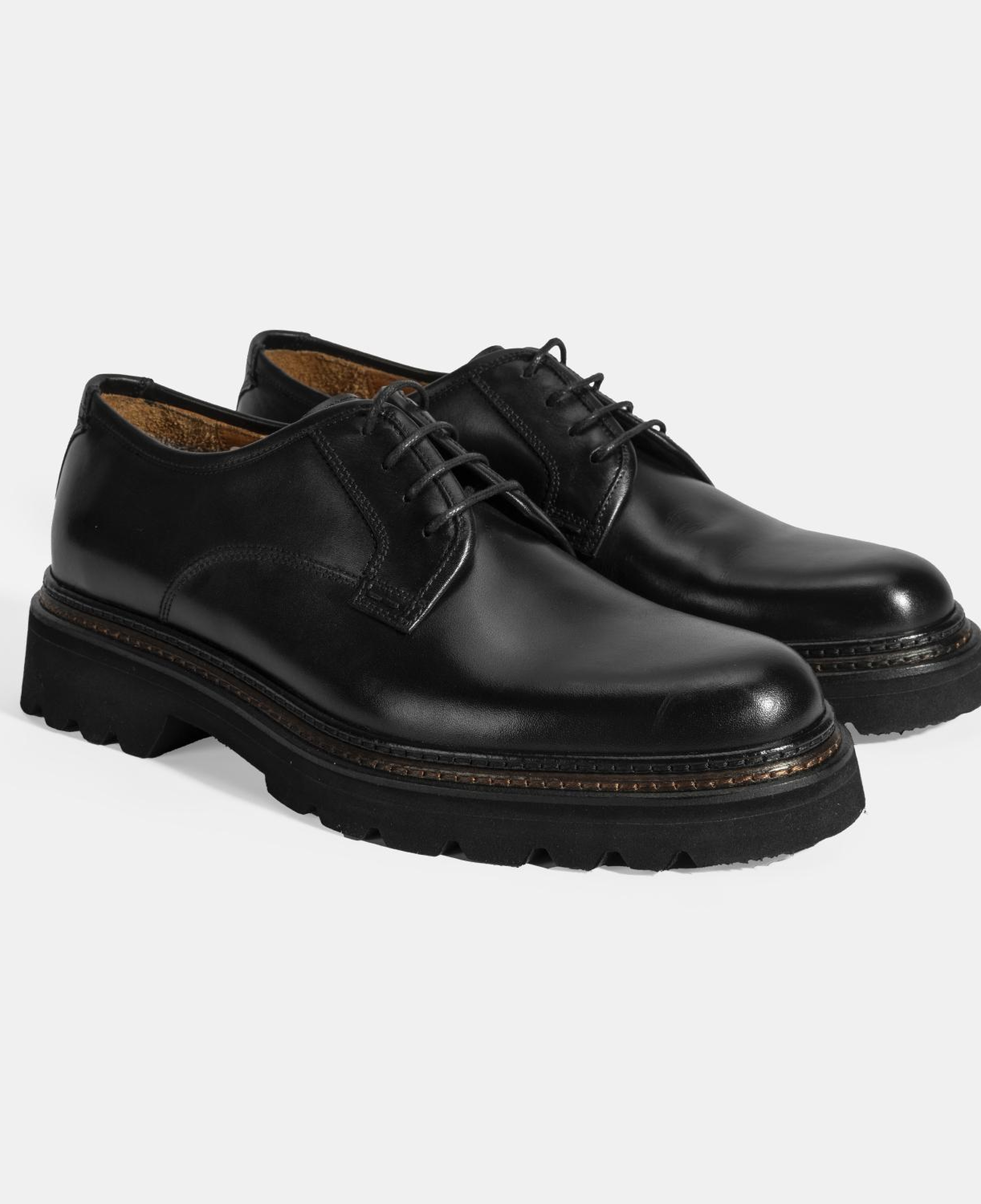 Erkek Siyah Bağcıklı Günlük Deri Ayakkabı