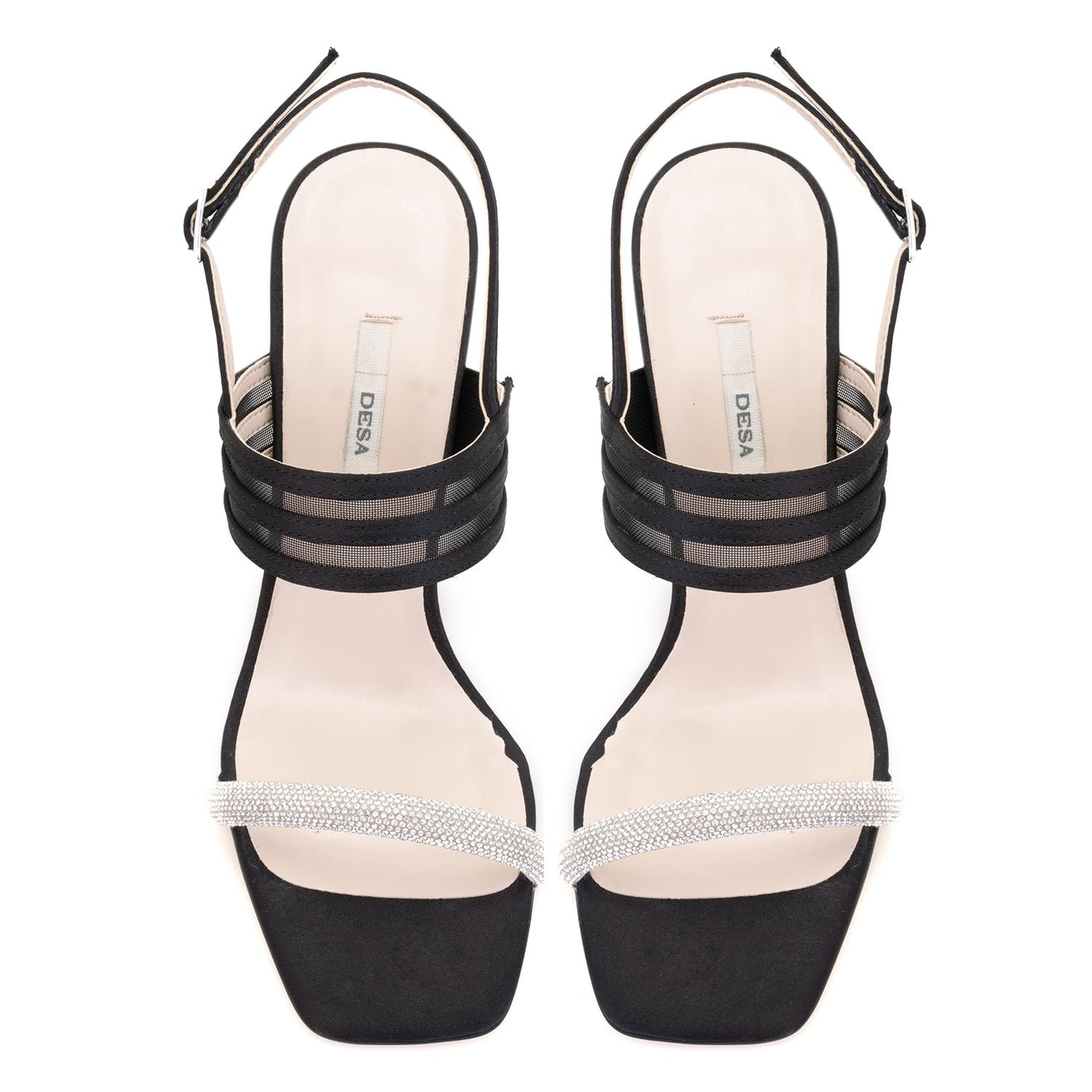 Kadın Siyah Taşlı Saten Abiye Ayakkabı