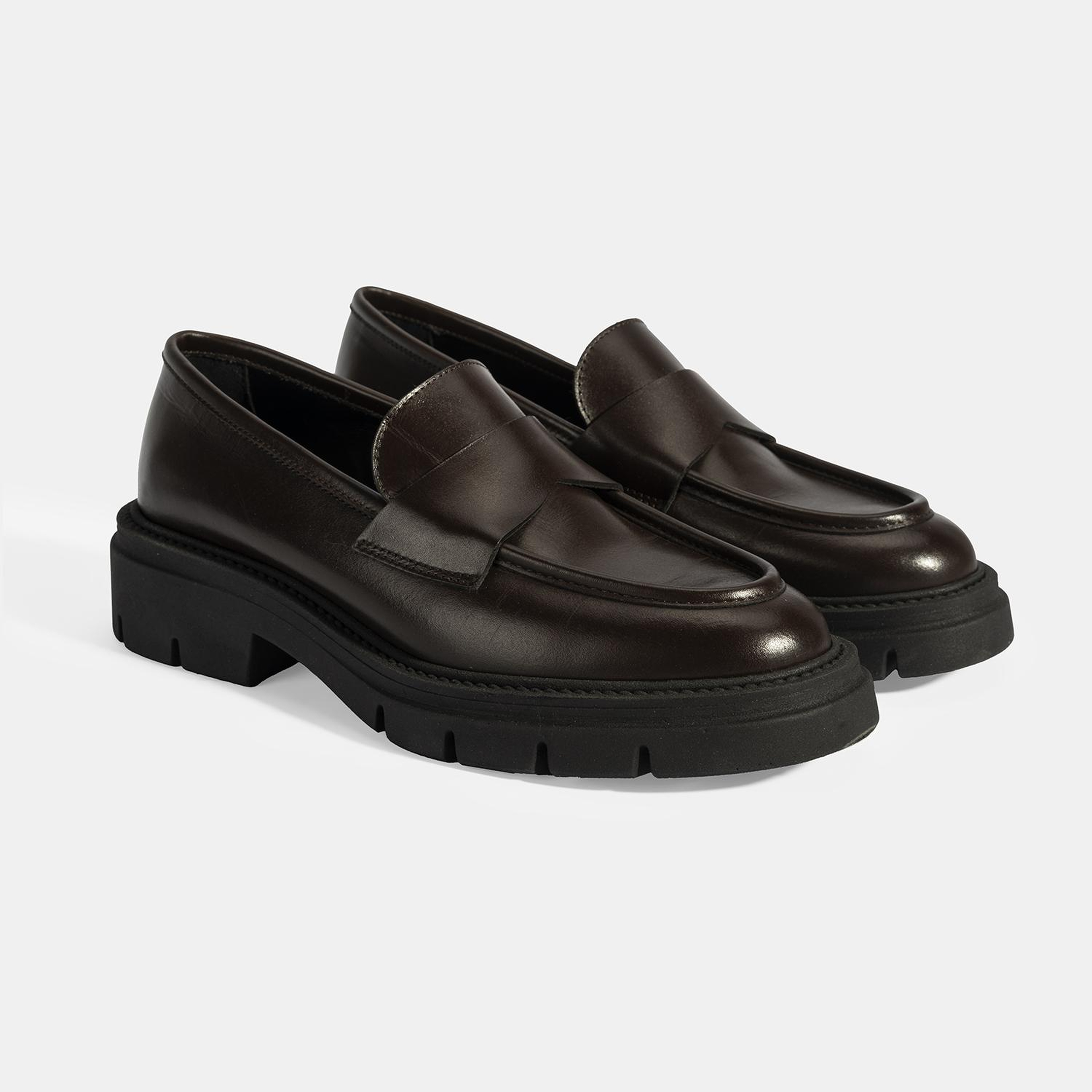 Kadın Kahve Deri Loafer