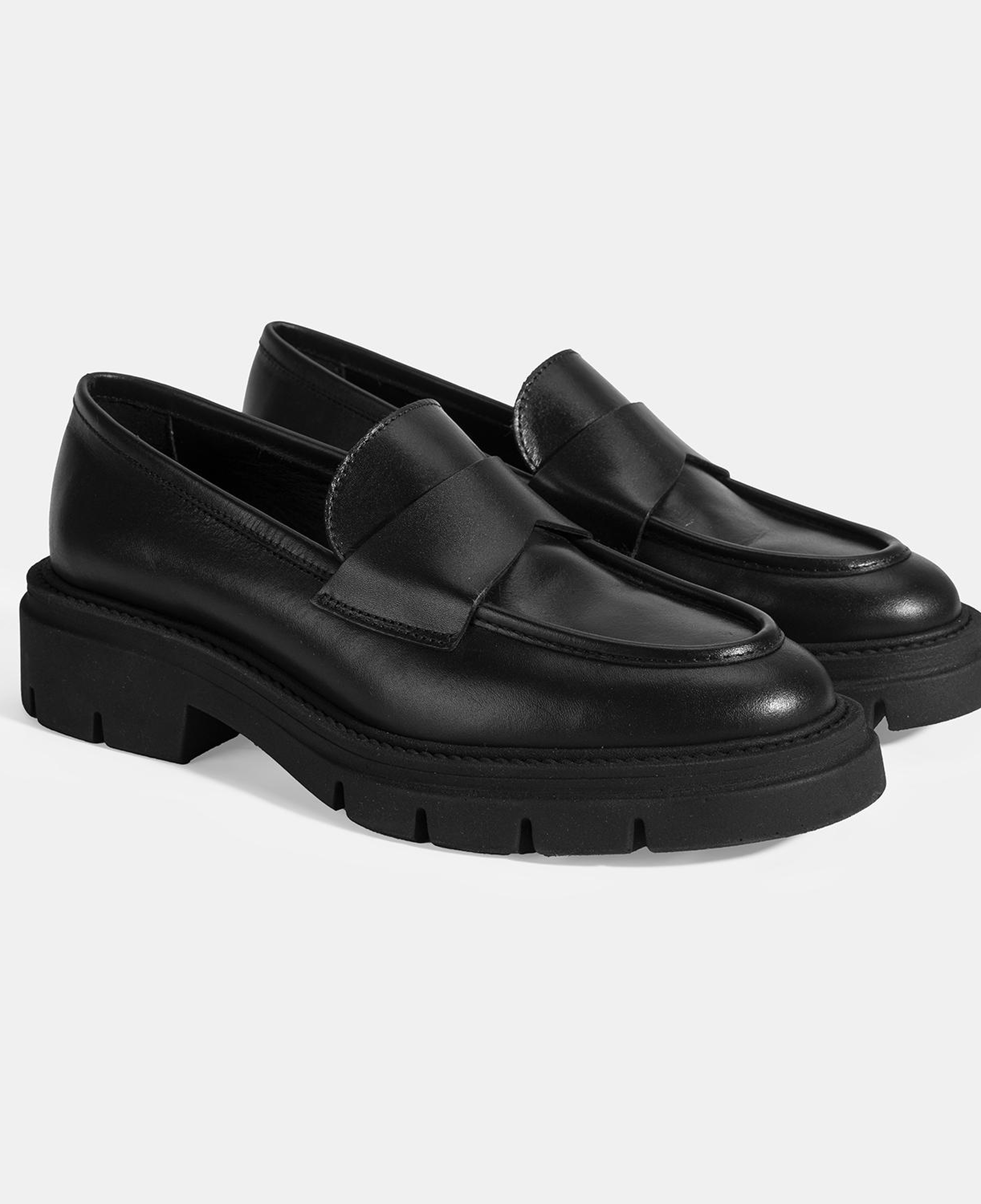 Kadın Siyah Deri Loafer