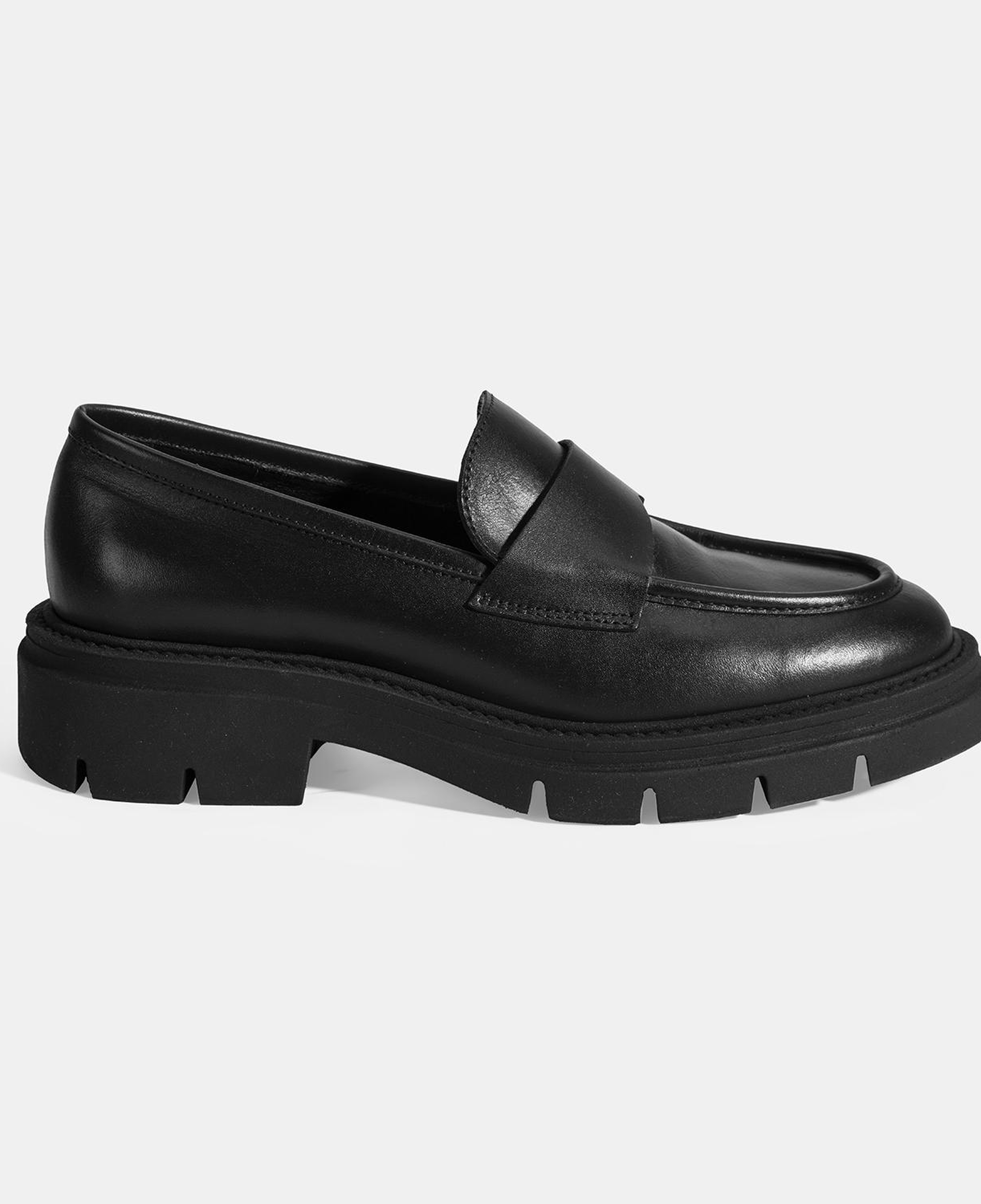 Kadın Siyah Deri Loafer