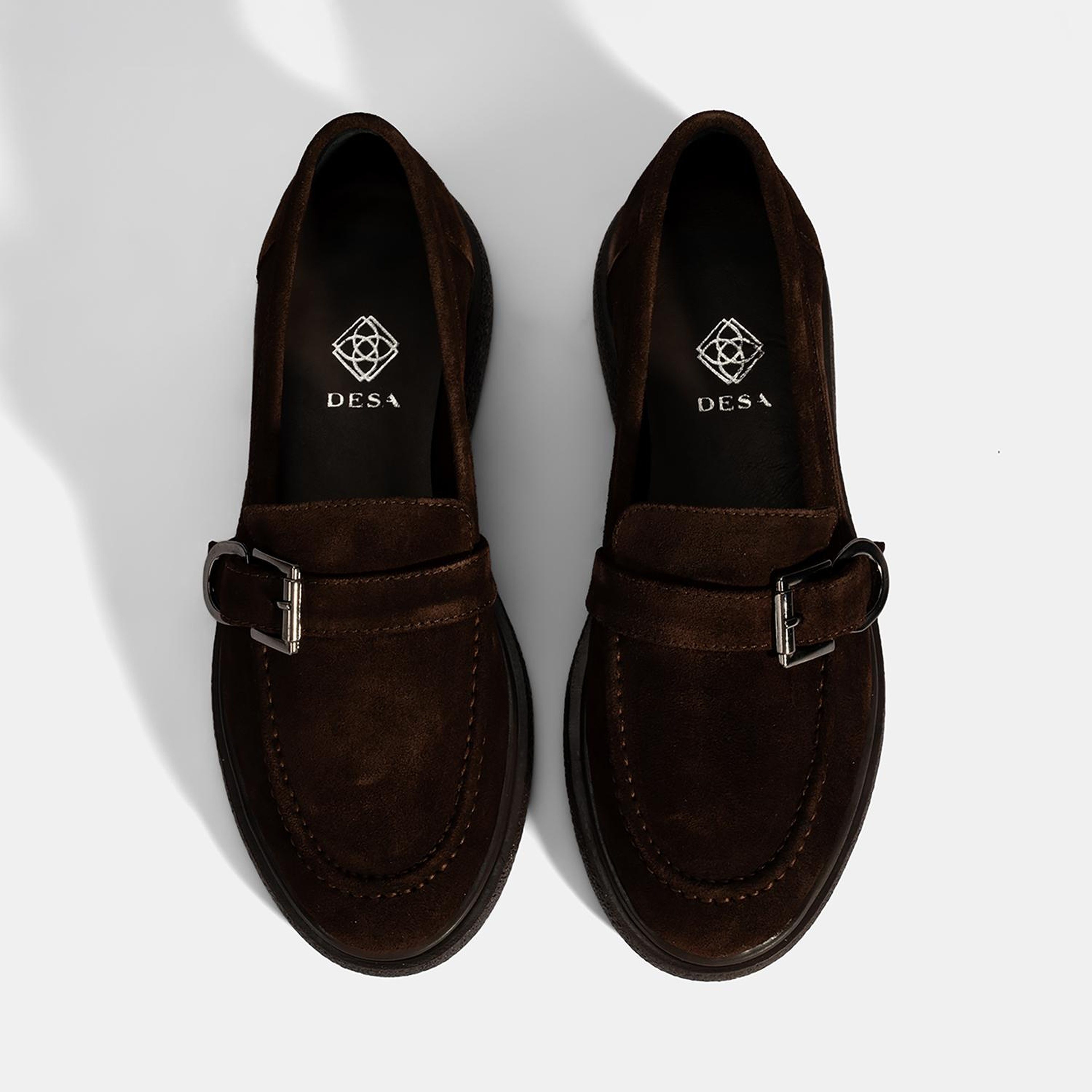 Kadın Kahve Metal Toka Detaylı Süet Loafer