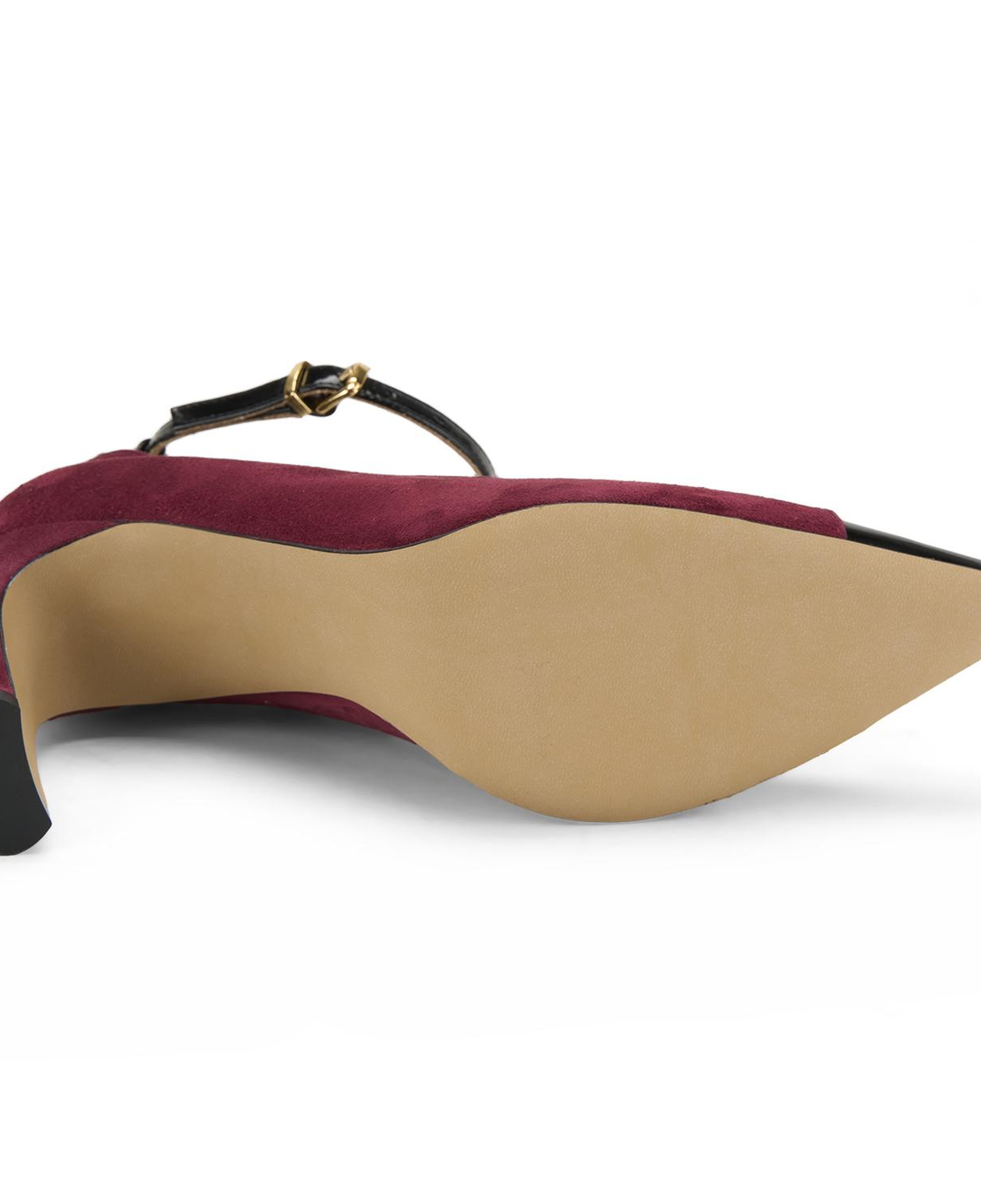 Kadın Bordo Süet Topuklu Abiye Ayakkabı