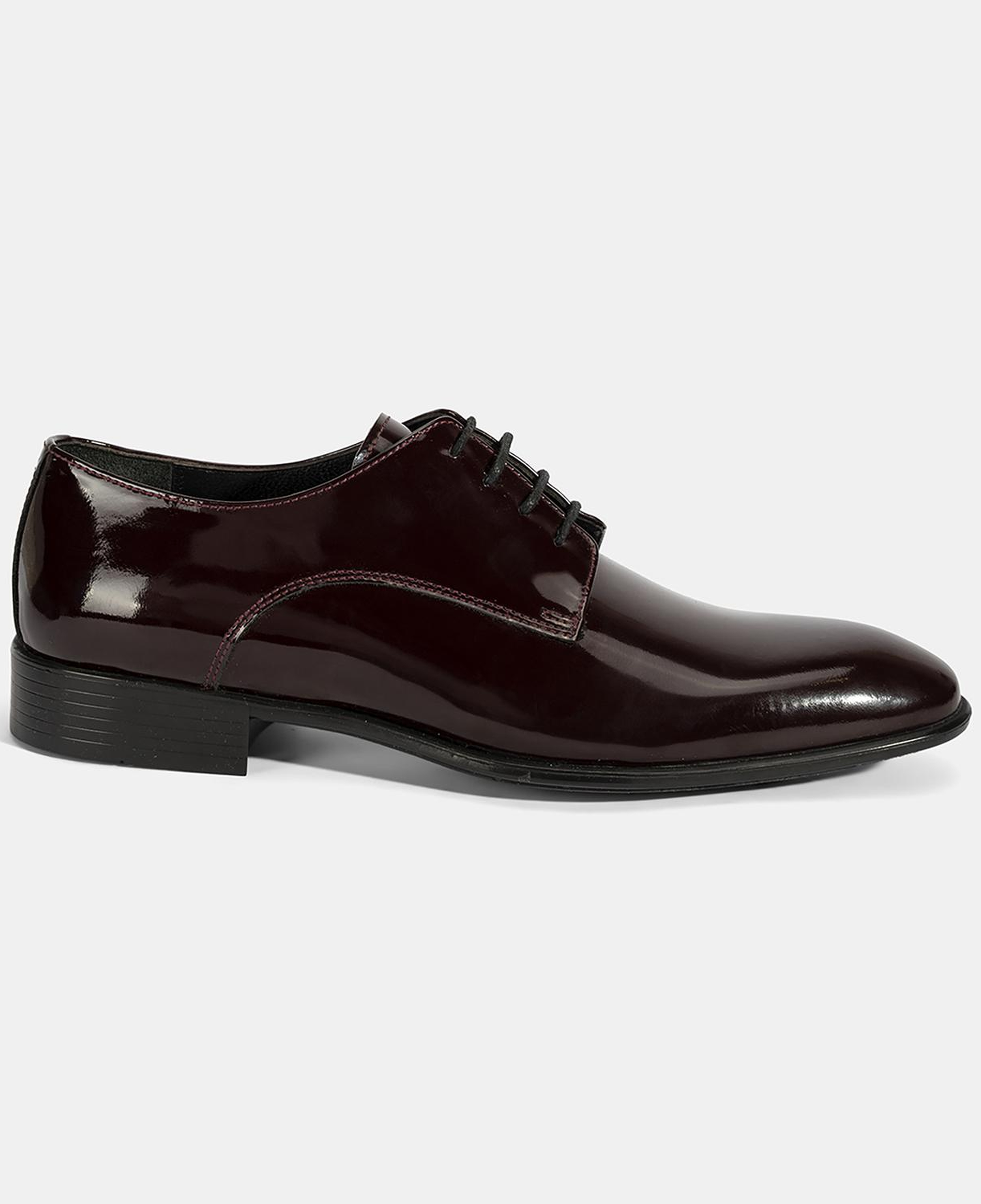 Erkek Bordo Bağcıklı Rugan Deri Klasik Ayakkabı