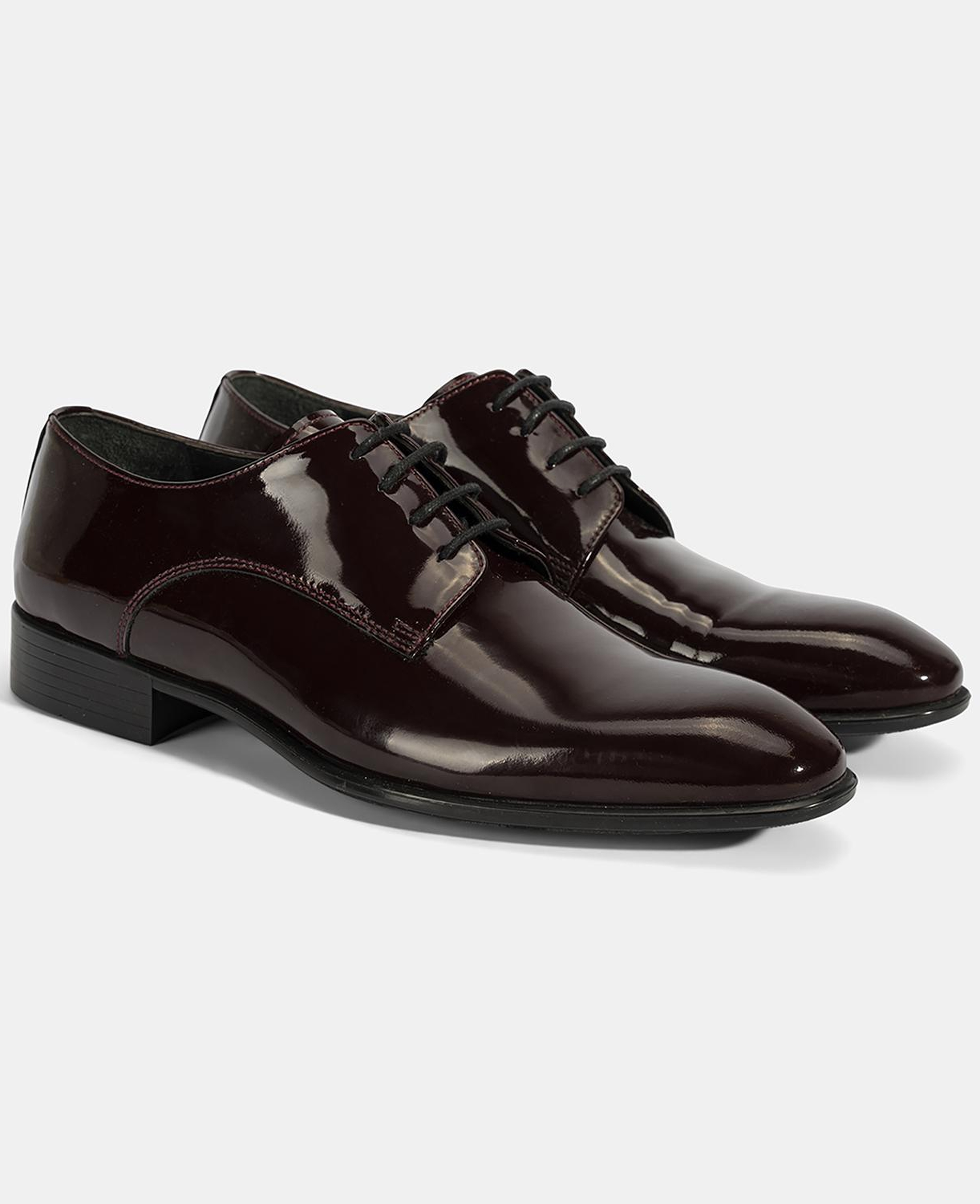 Erkek Bordo Bağcıklı Rugan Deri Klasik Ayakkabı