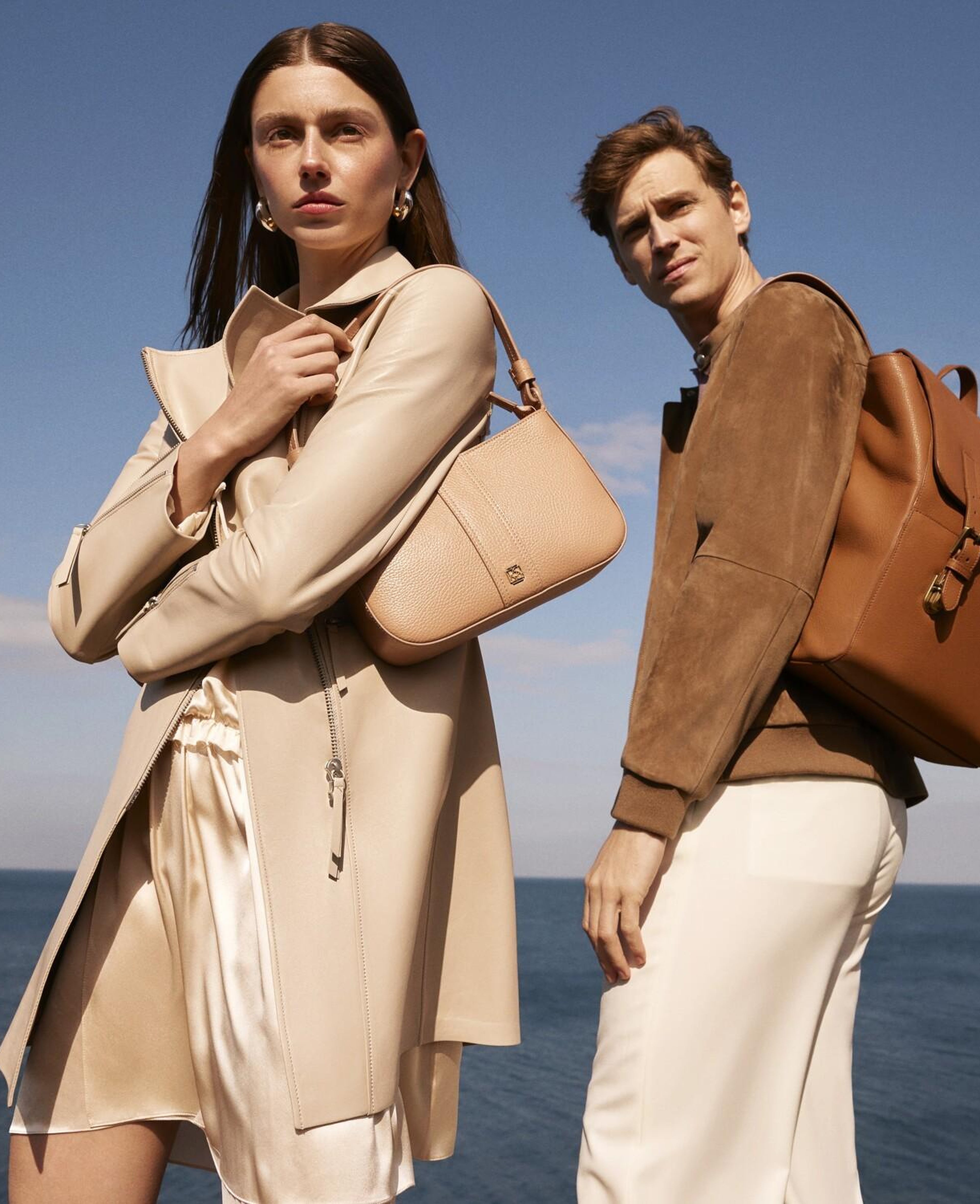 Adrina Krem Kadın Deri Trençkot