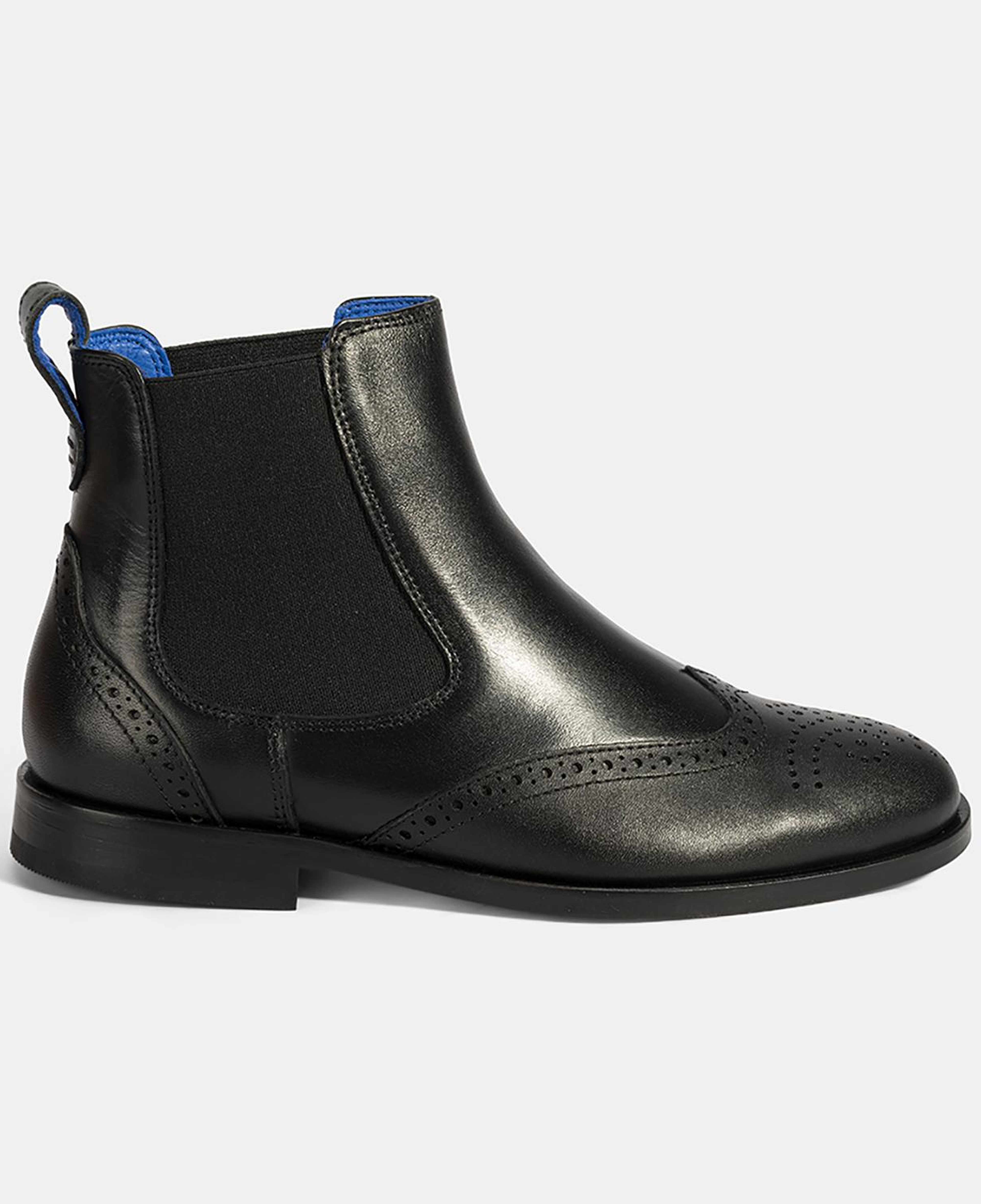 Kadın Mavi Astar Detaylı Siyah Chelsea Bot