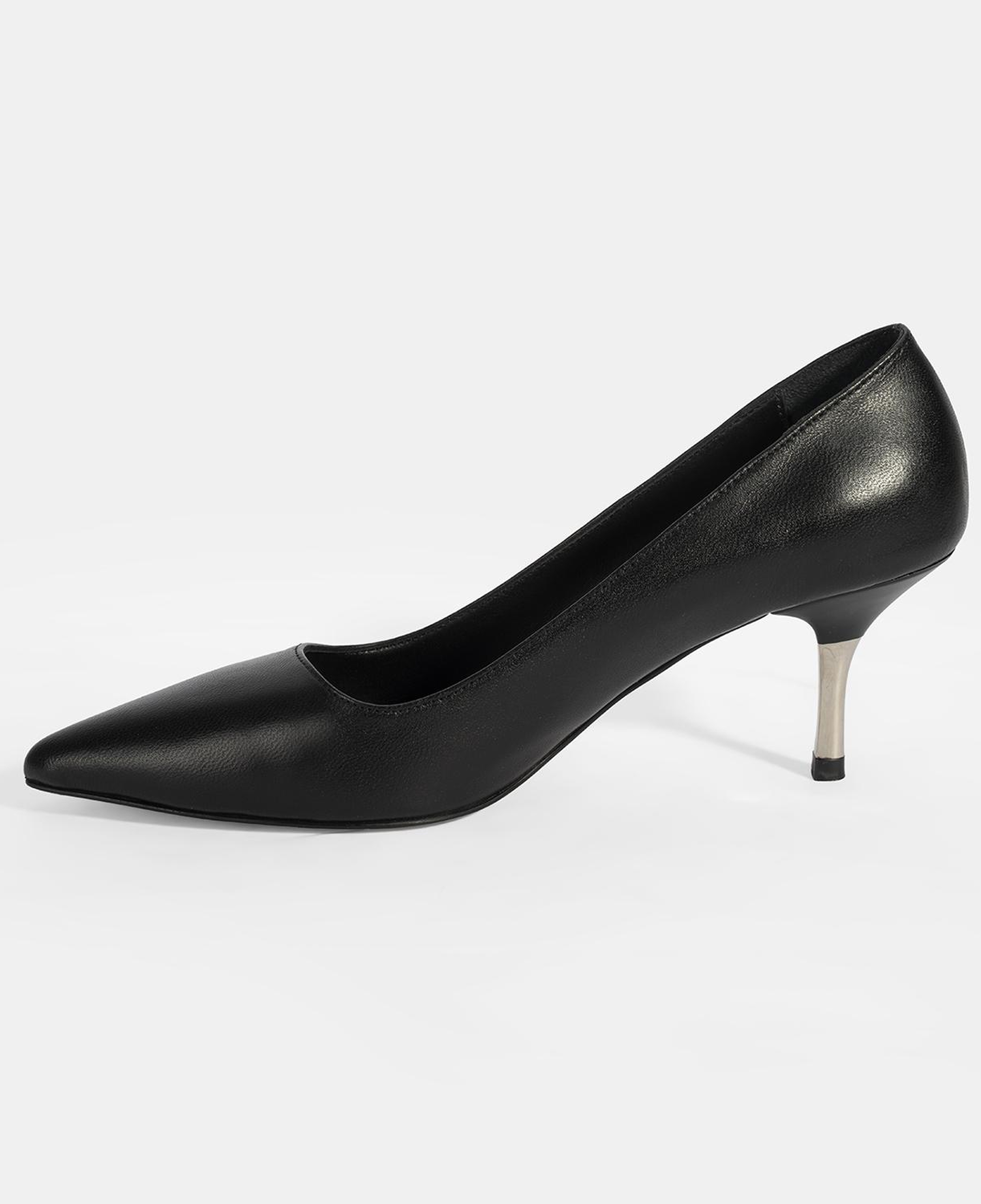Kadın Siyah Deri Stiletto