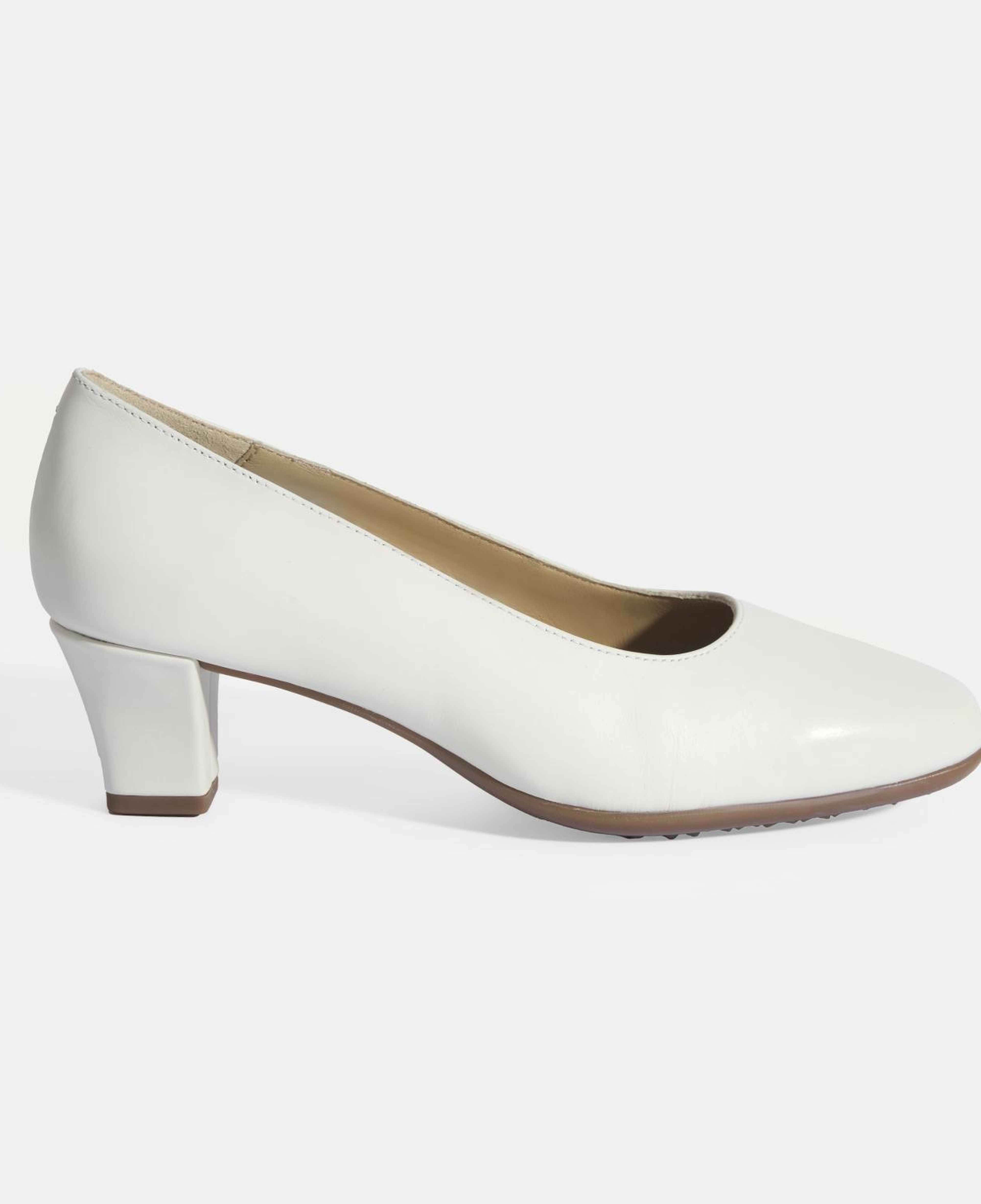 Kadın Beyaz DesaComfort Deri Klasik Topuklu Ayakkabı