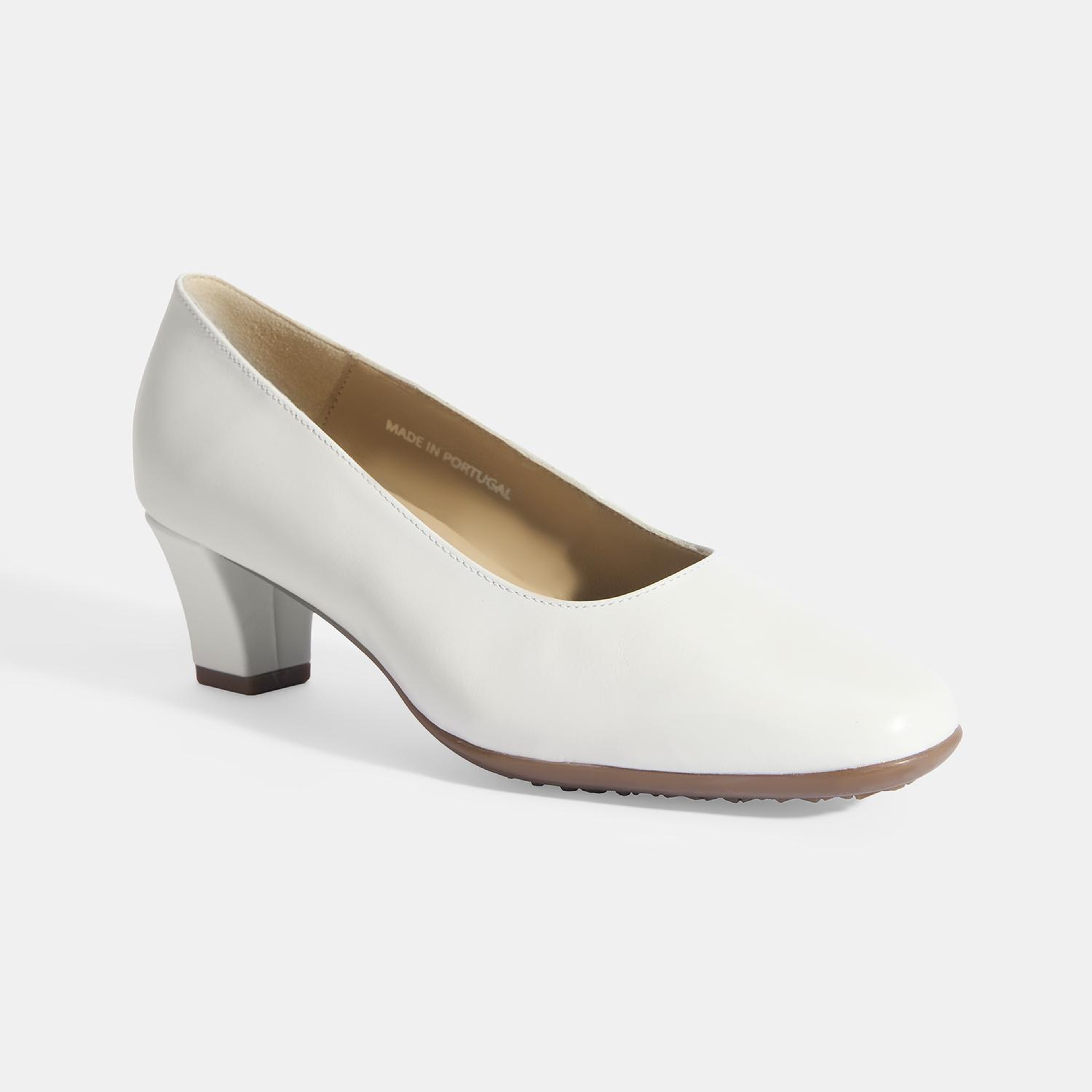 Kadın Beyaz DesaComfort Deri Klasik Topuklu Ayakkabı