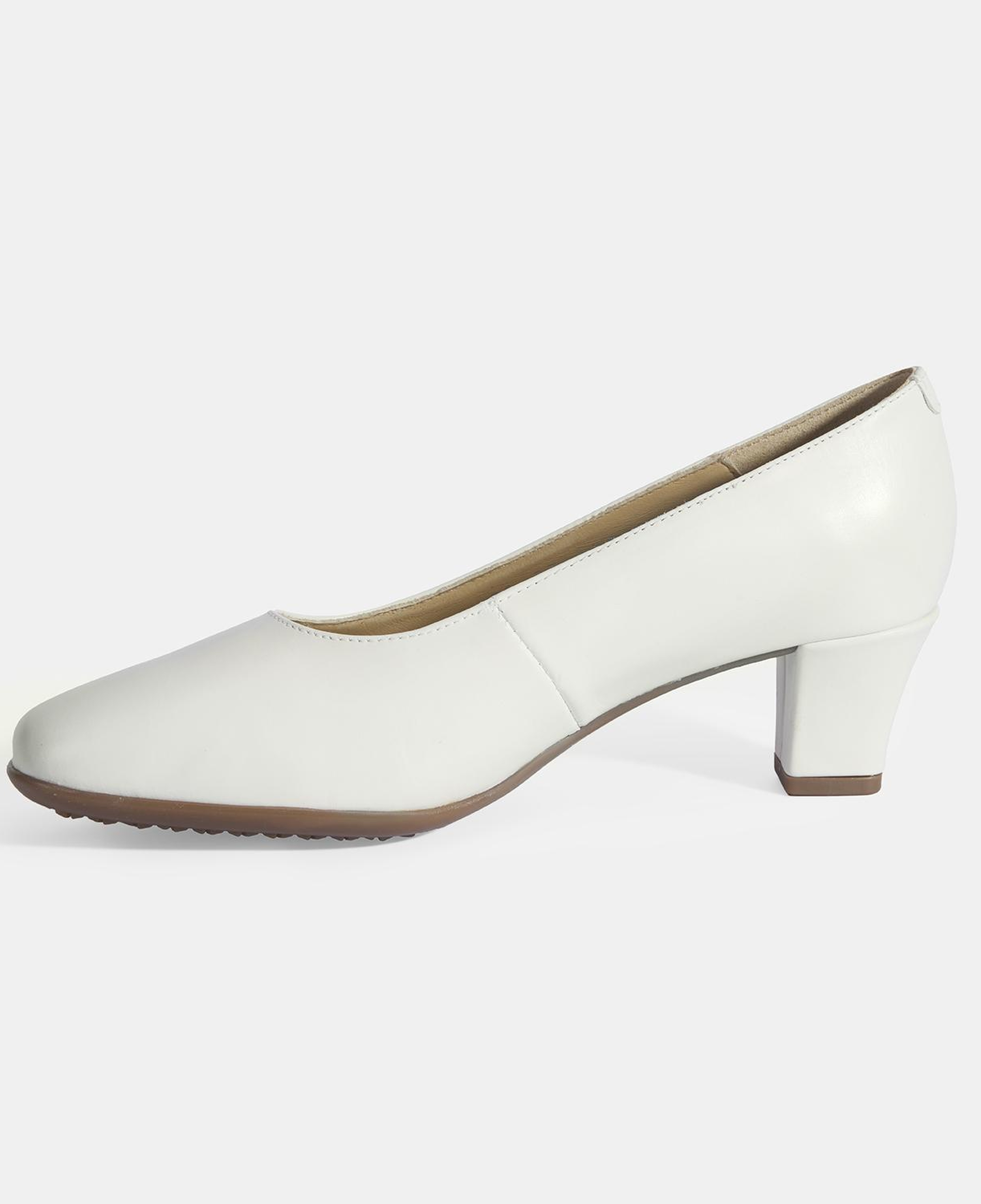 Kadın Beyaz DesaComfort Deri Klasik Topuklu Ayakkabı