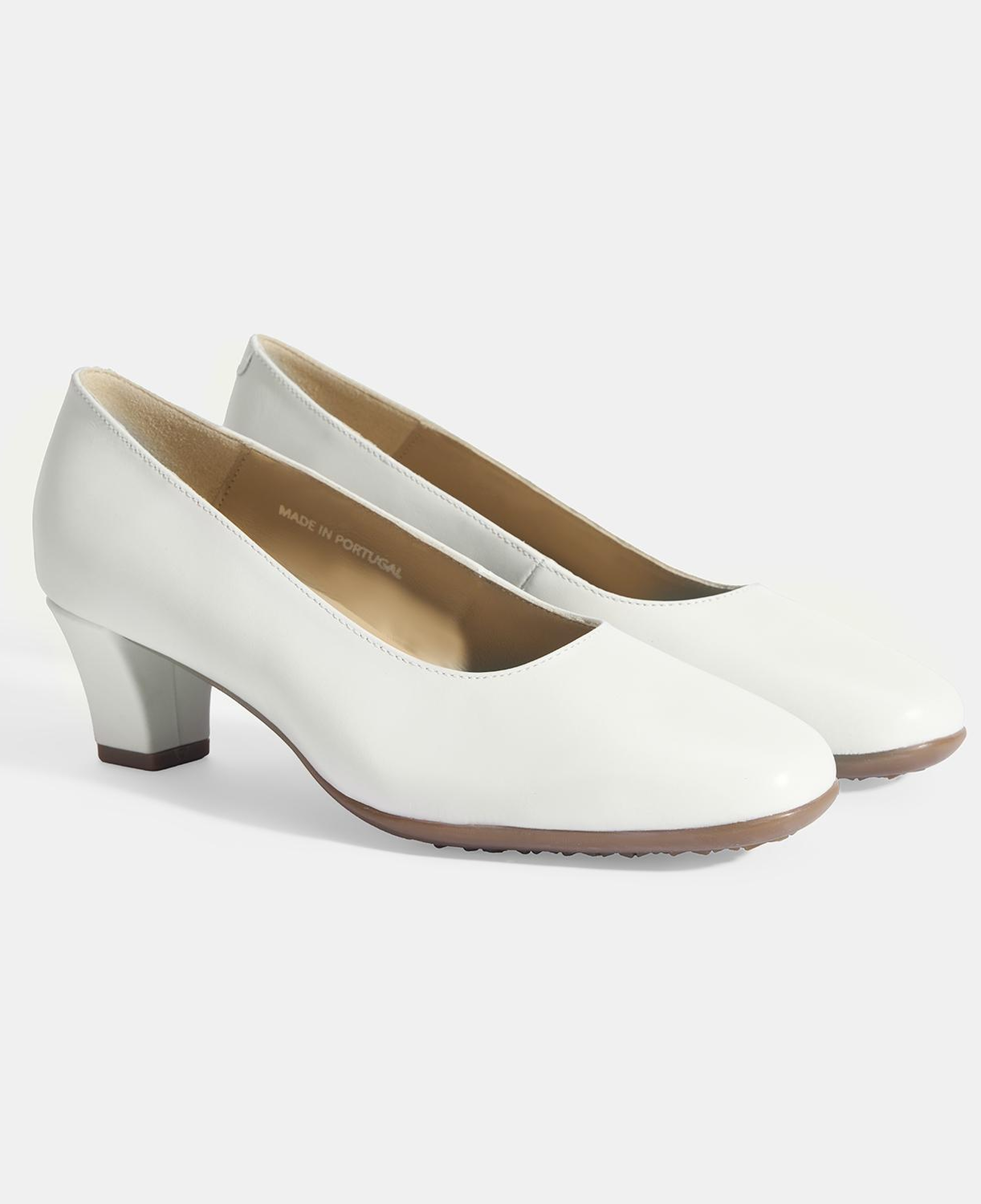 Kadın Beyaz DesaComfort Deri Klasik Topuklu Ayakkabı
