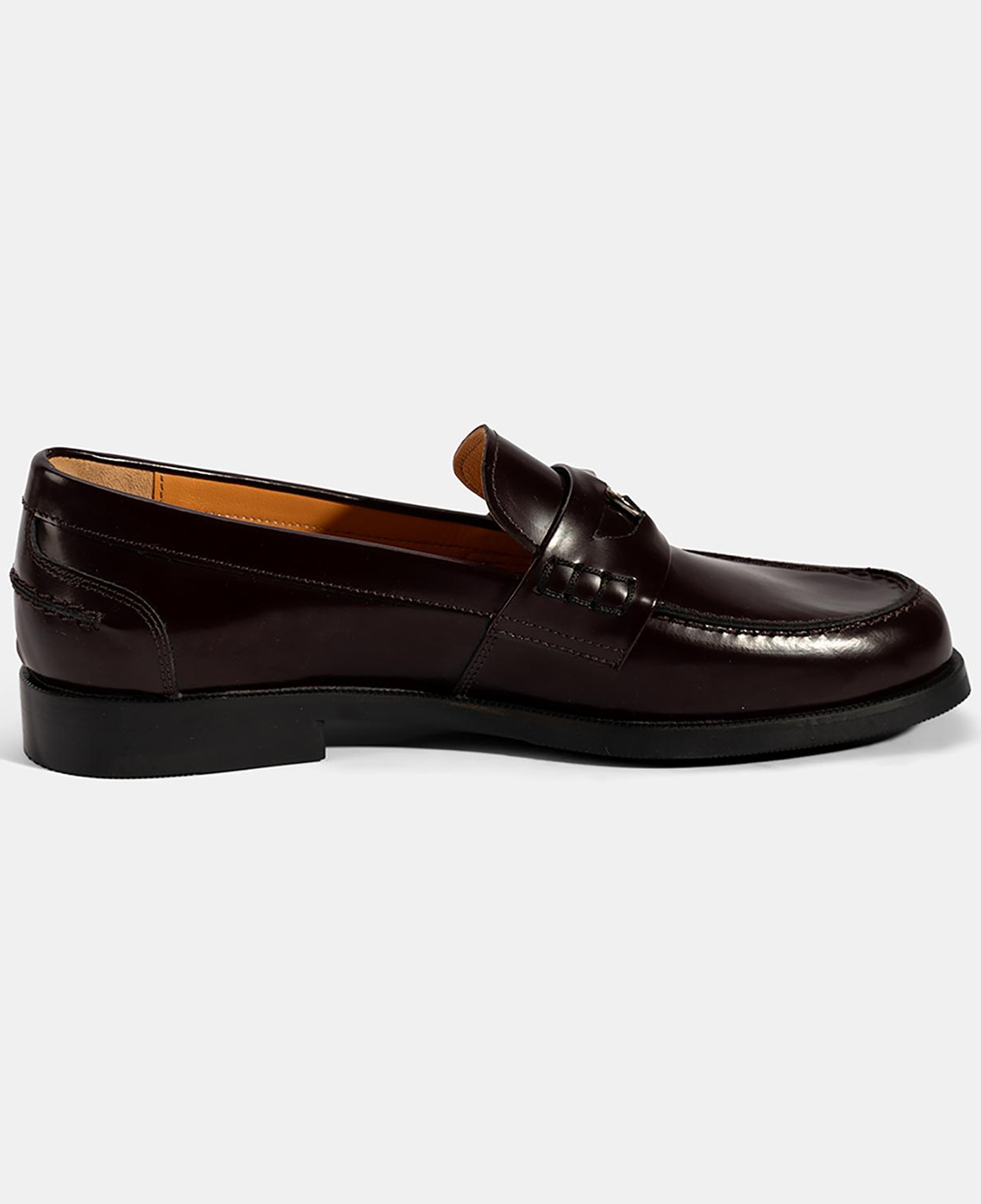 Kadın Bordo Metal Toka Detaylı Deri Loafer