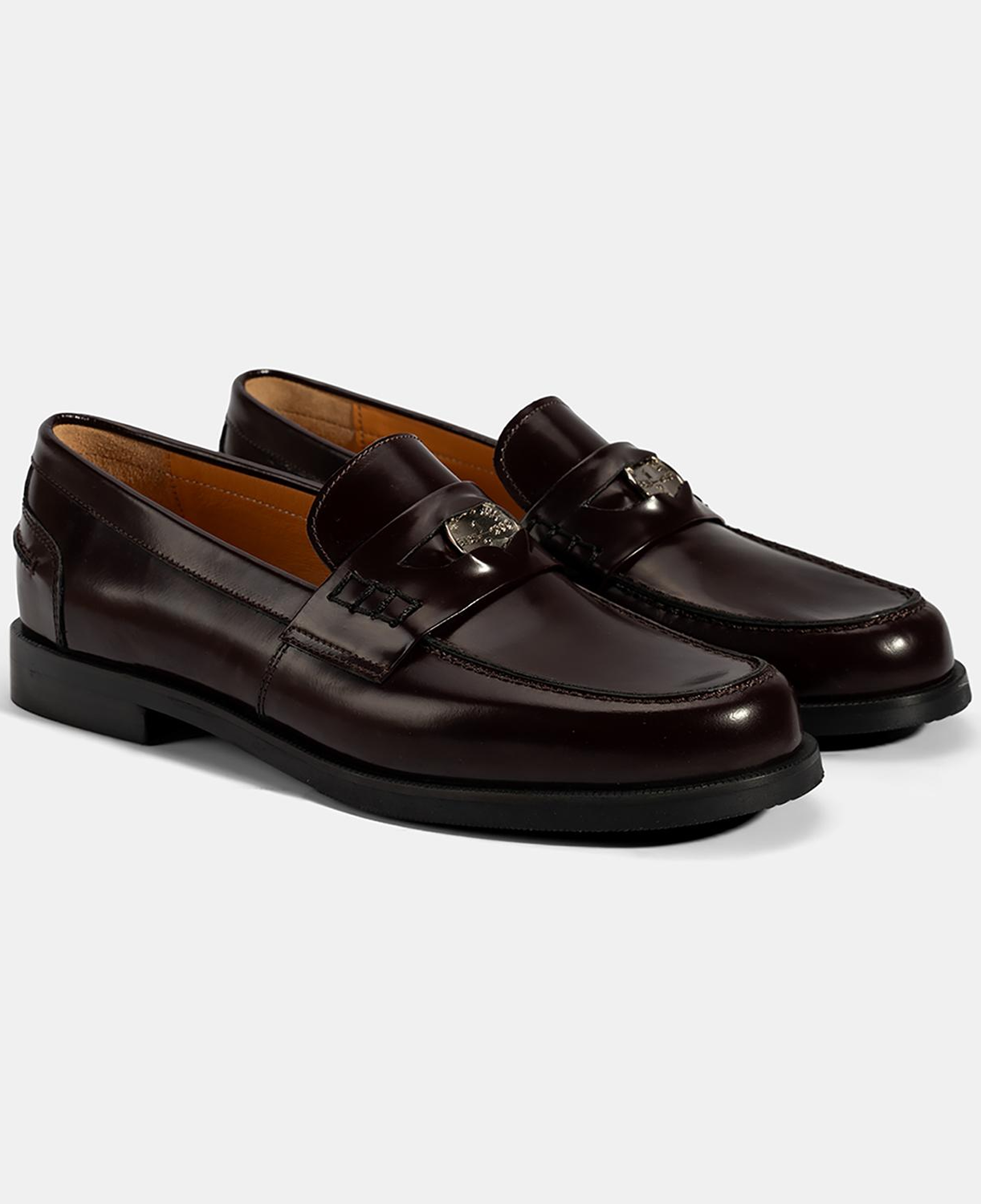 Kadın Bordo Metal Toka Detaylı Deri Loafer