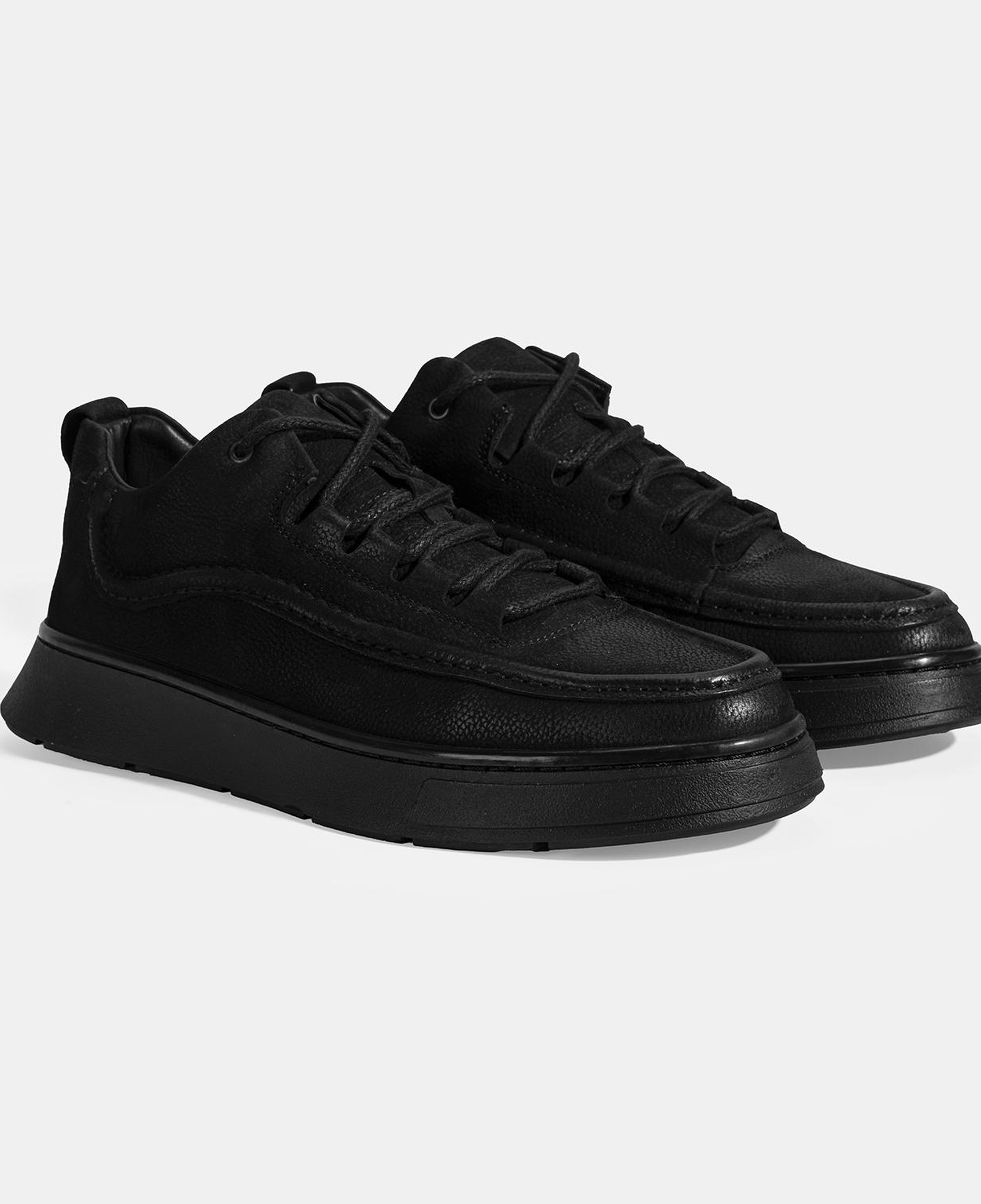 Erkek Siyah Bağcıklı Nubuk Deri Günlük Ayakkabı