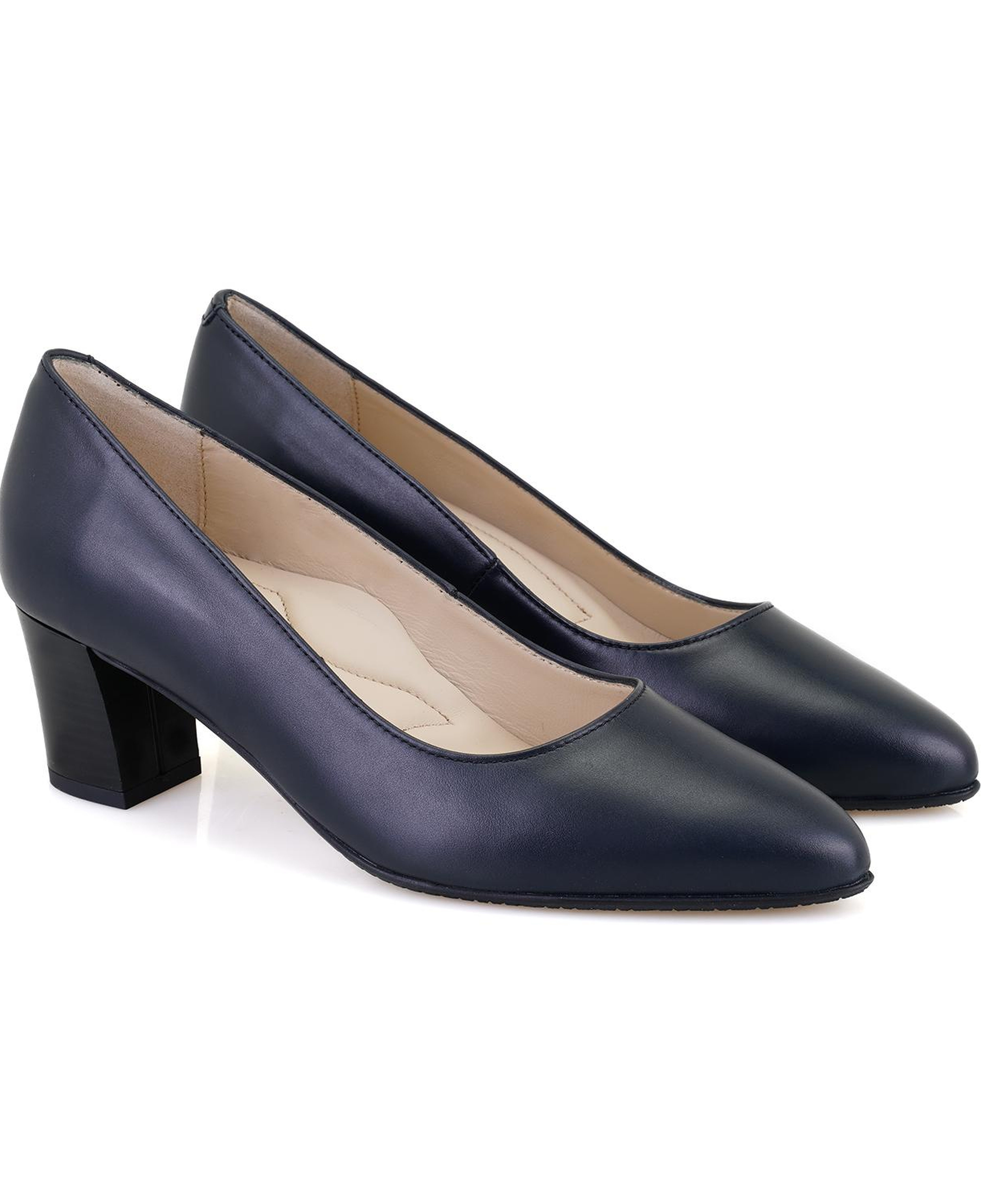 Kadın Lacivert Topuklu Deri DesaComfort Klasik Ayakkabı