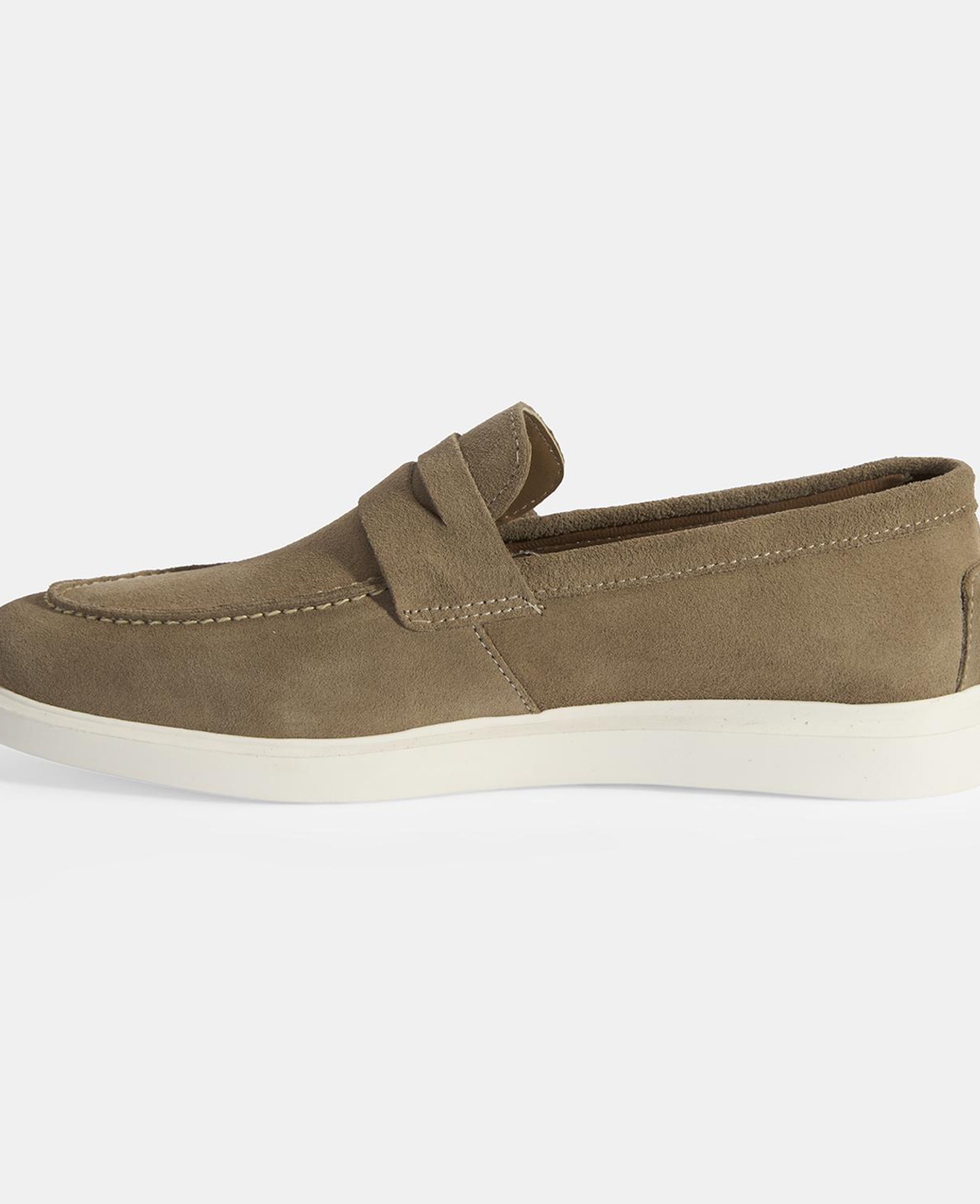 Erkek Bej Slip-On Süet Loafer