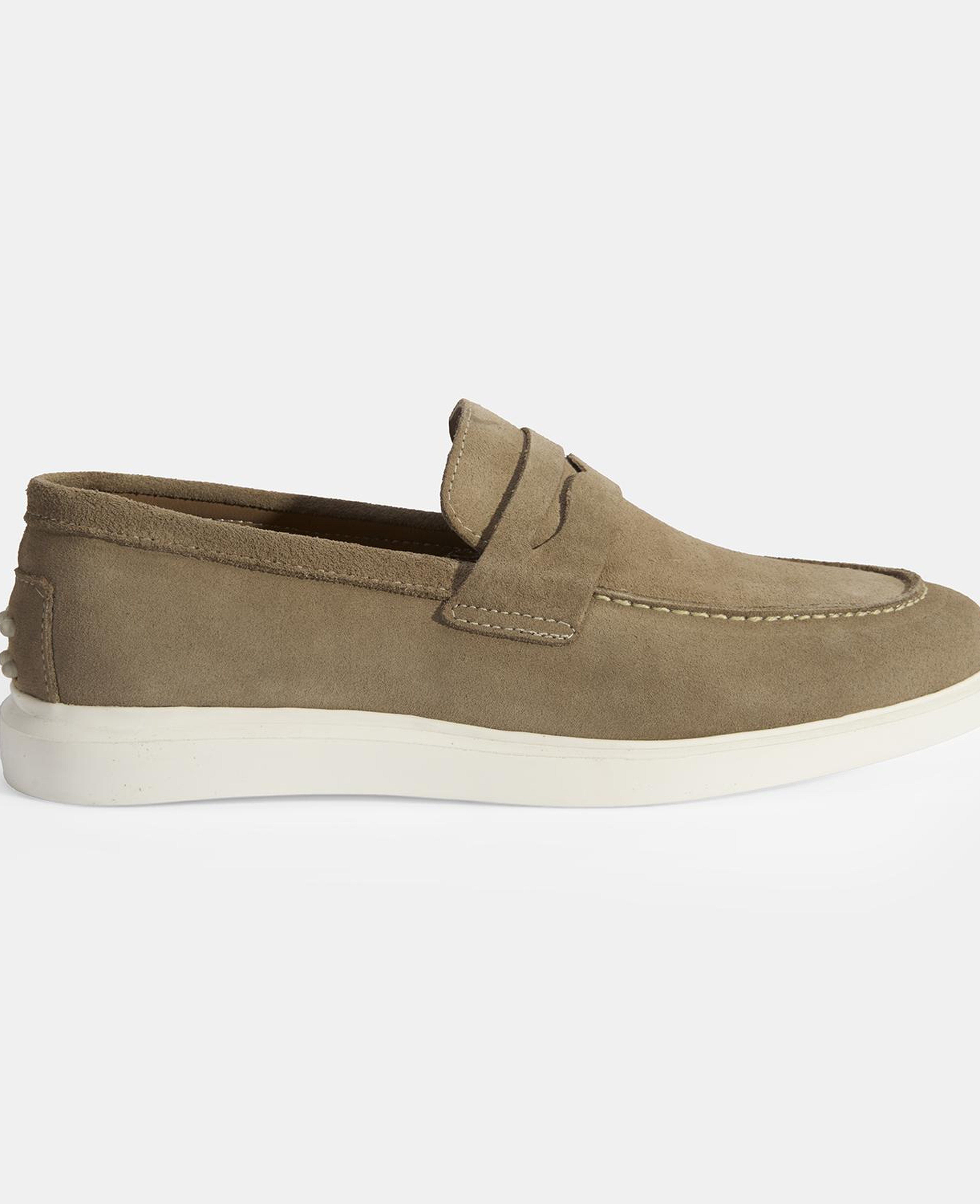 Erkek Bej Slip-On Süet Loafer