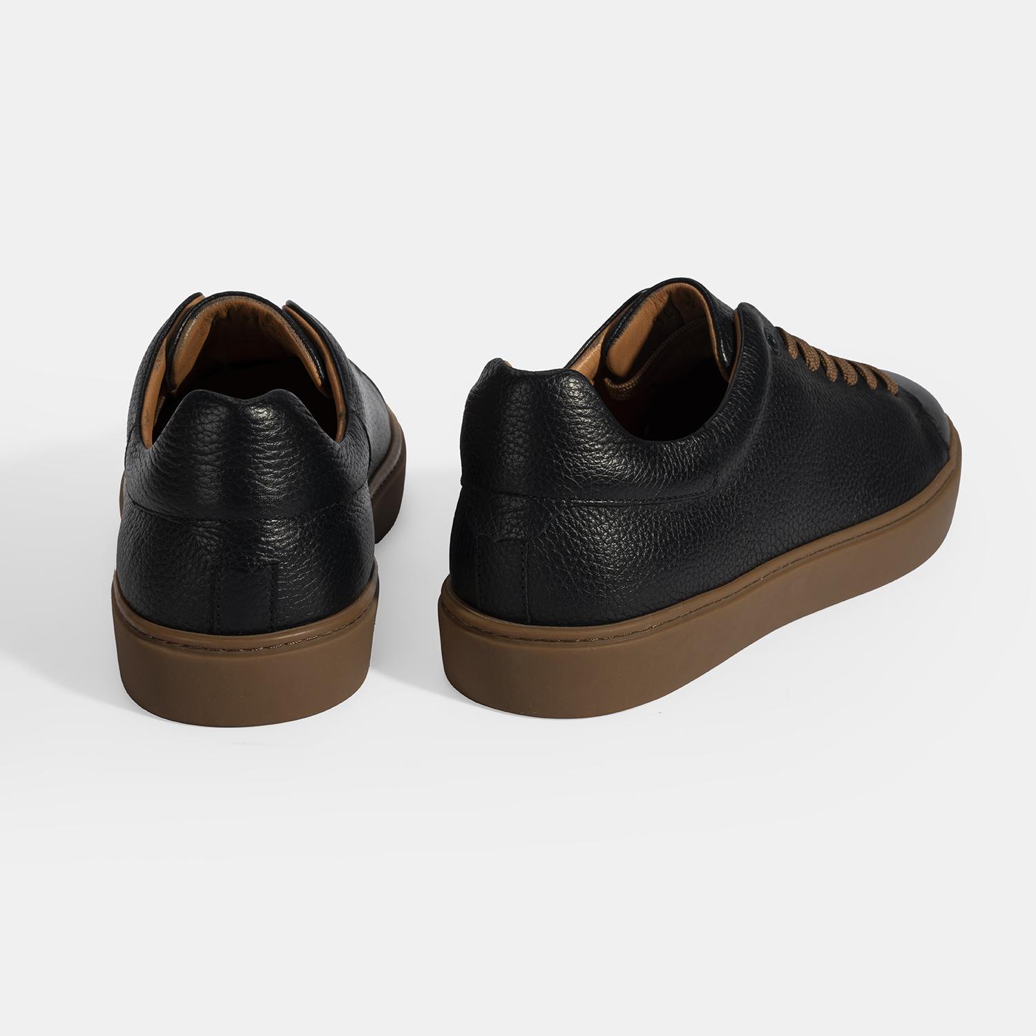 Erkek Lacivert Bağcıklı Deri Günlük Ayakkabı