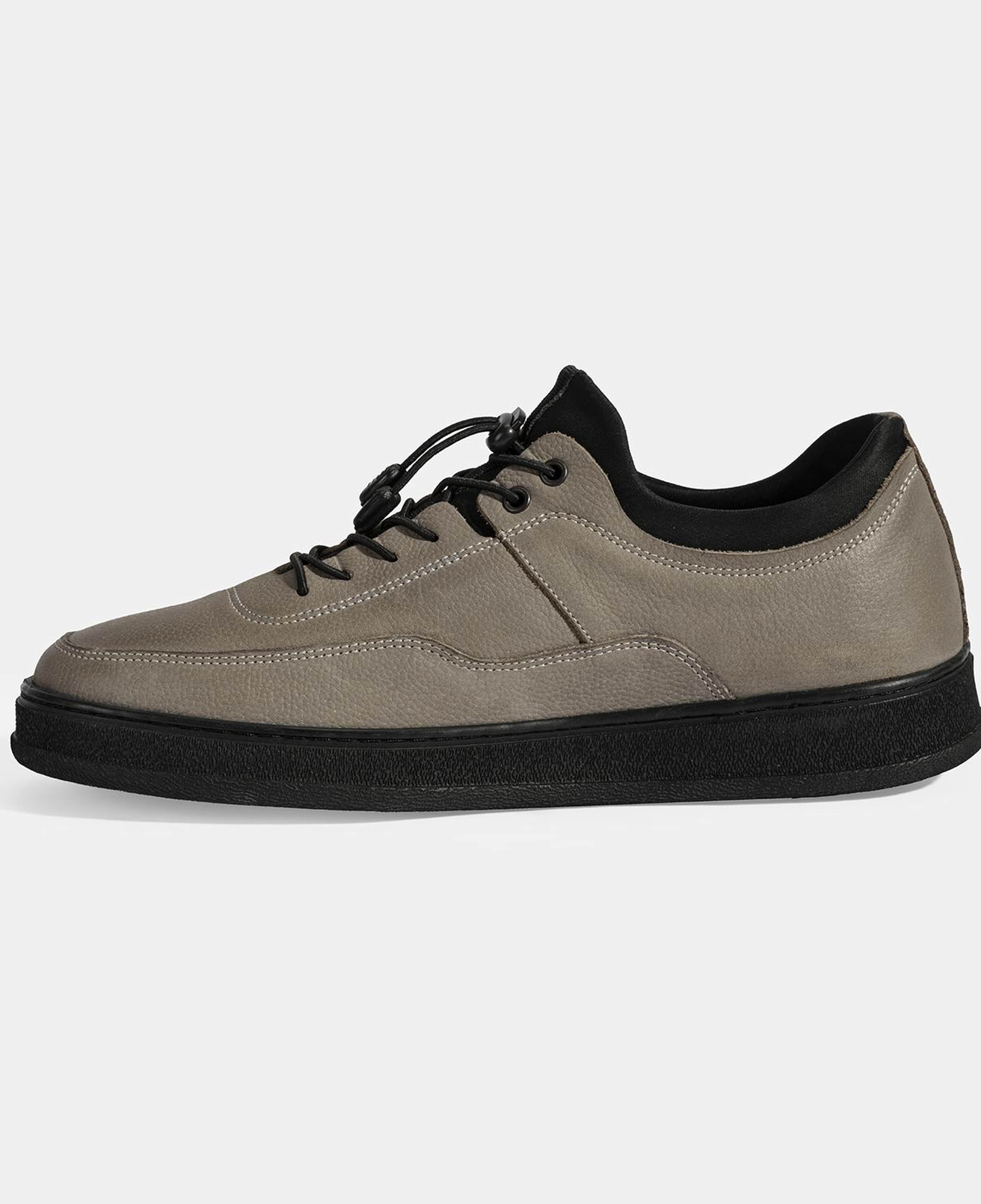 Erkek Gri Bağcıklı Nubuk Deri Günlük Ayakkabı