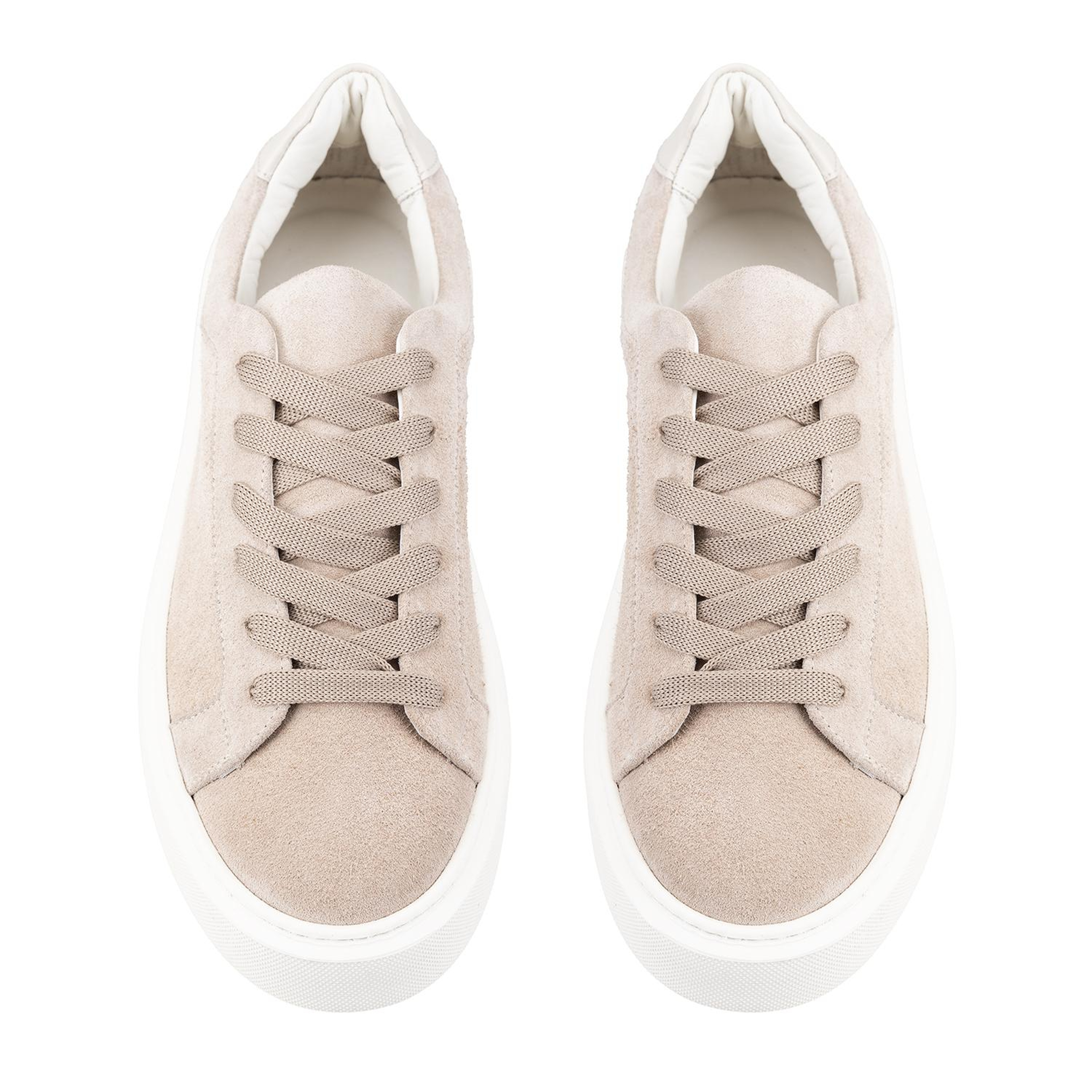 Kadın Bej Süet Deri Spor Ayakkabı