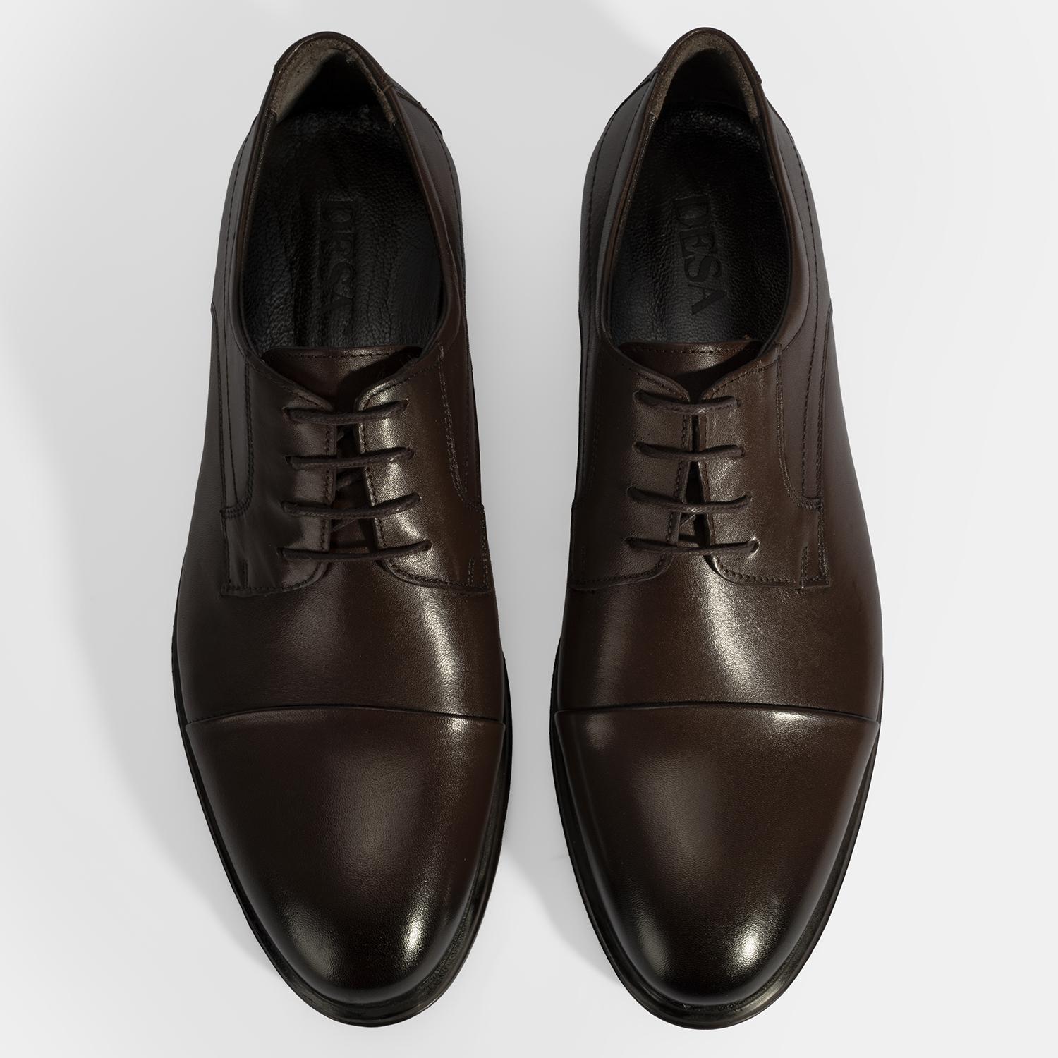 Erkek Kahve Bağcıklı Deri Klasik Ayakkabı