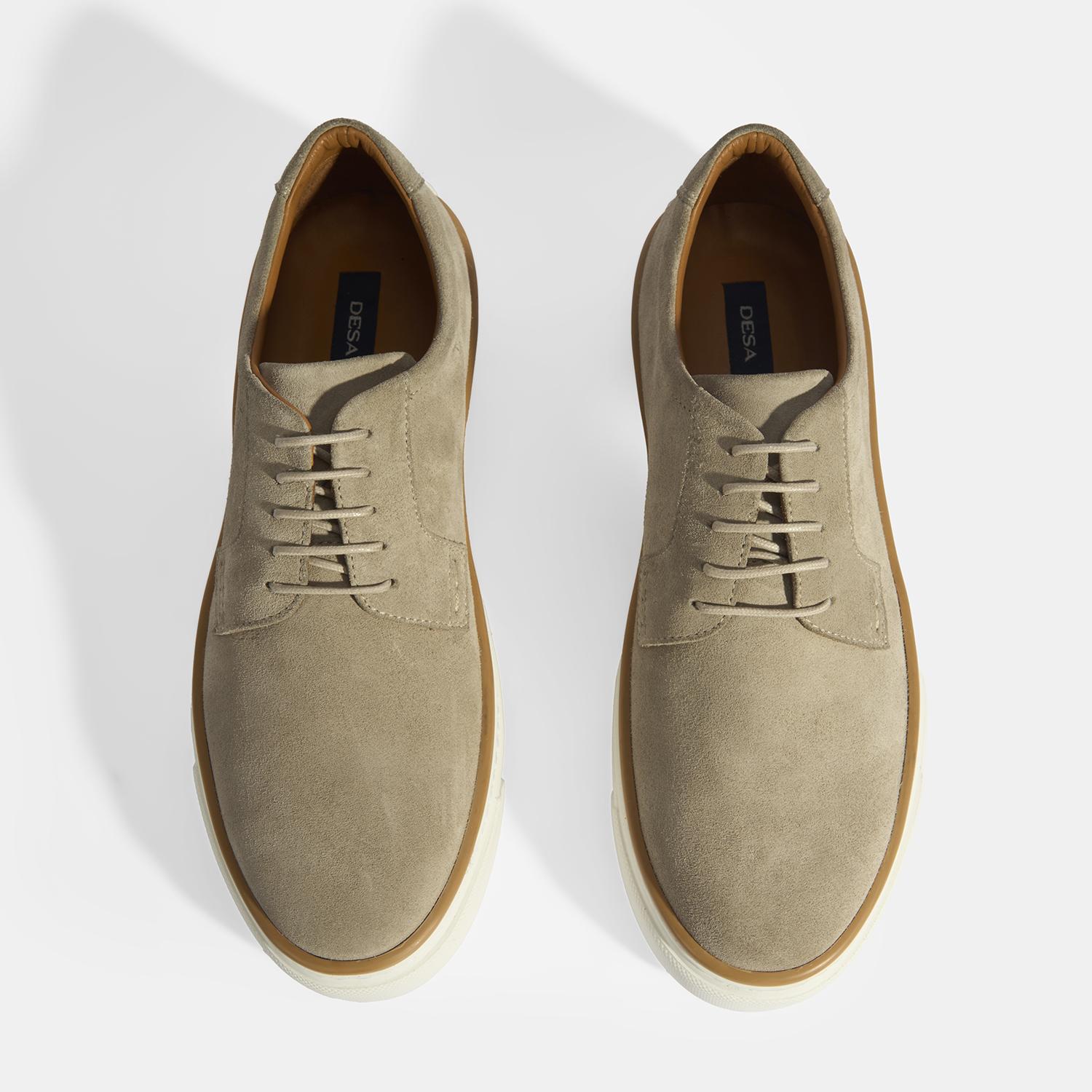 Bej Erkek Bağcıklı Süet Günlük Ayakkabı