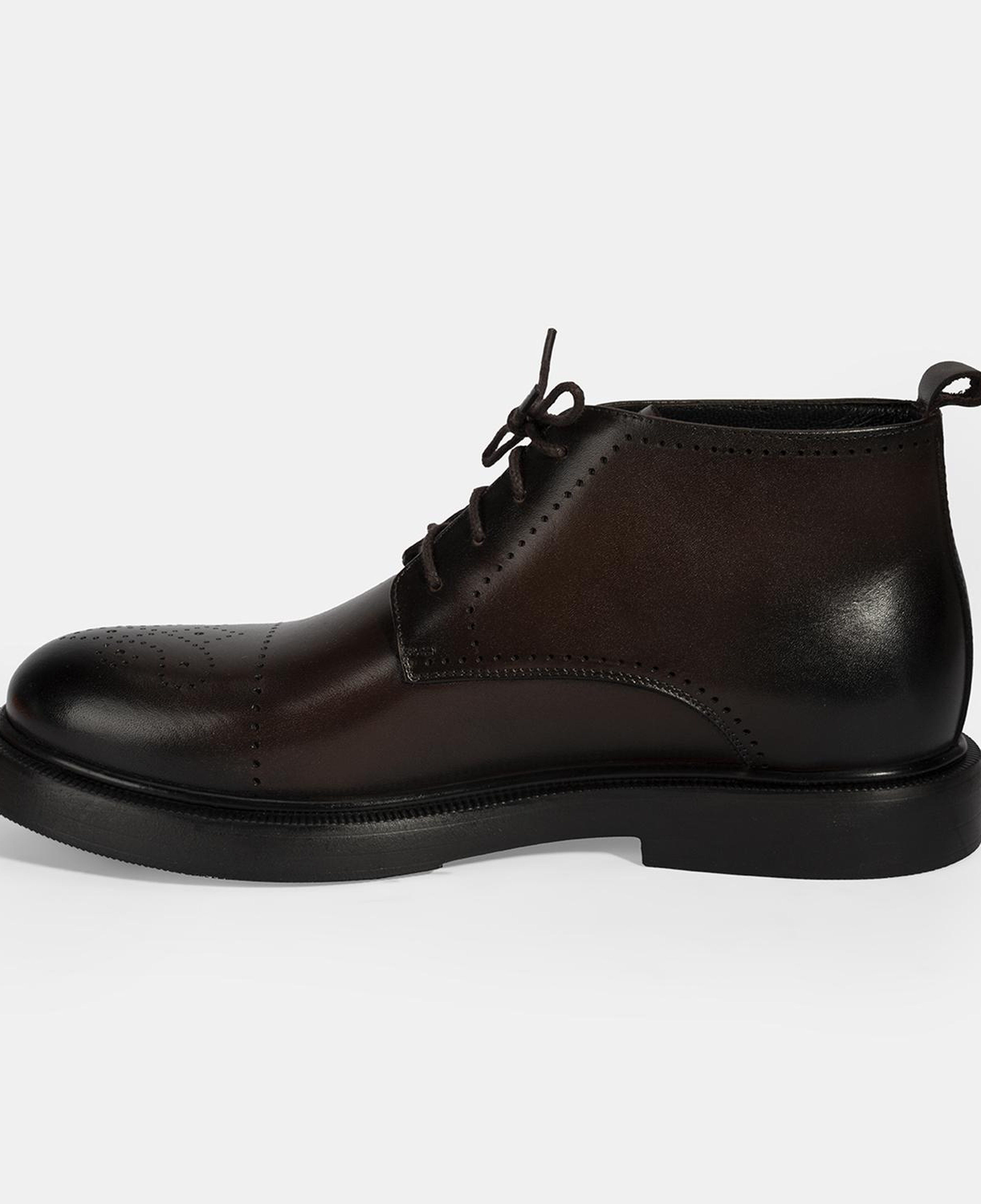 Erkek Kahve Bağcıklı Deri Bot