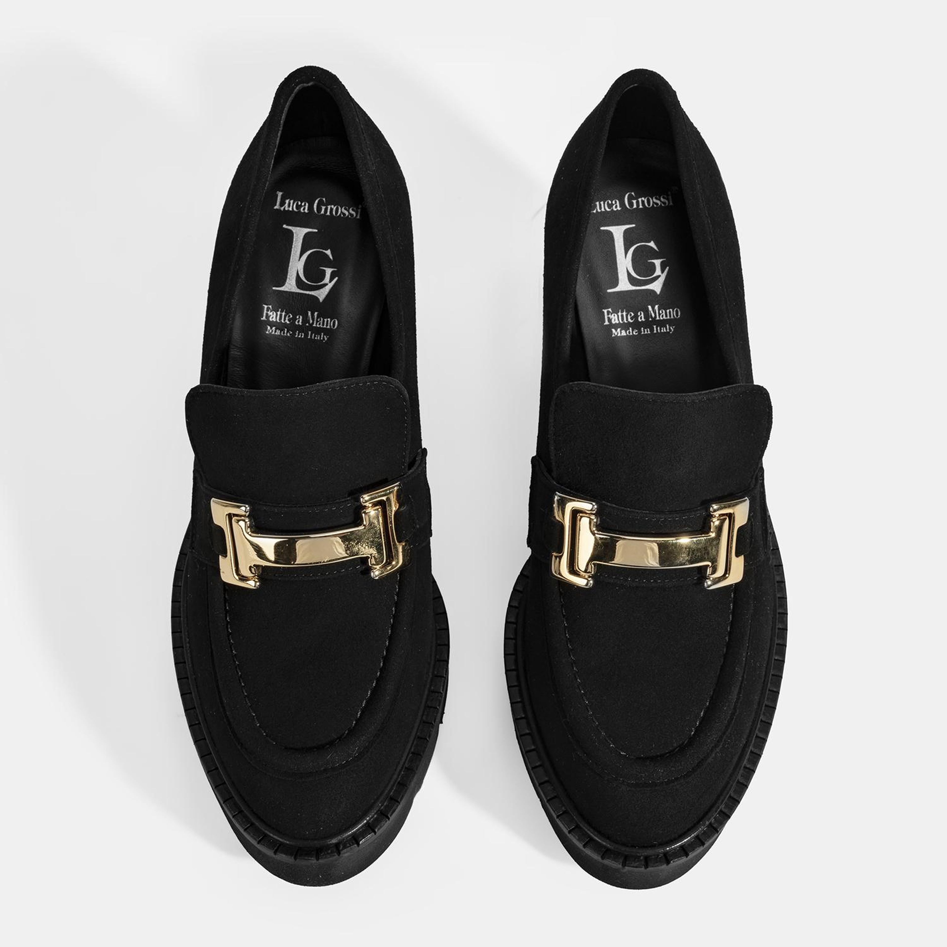 Luca Grossi Kadın Siyah Toka Aksesuarlı Topuklu Süet Loafer