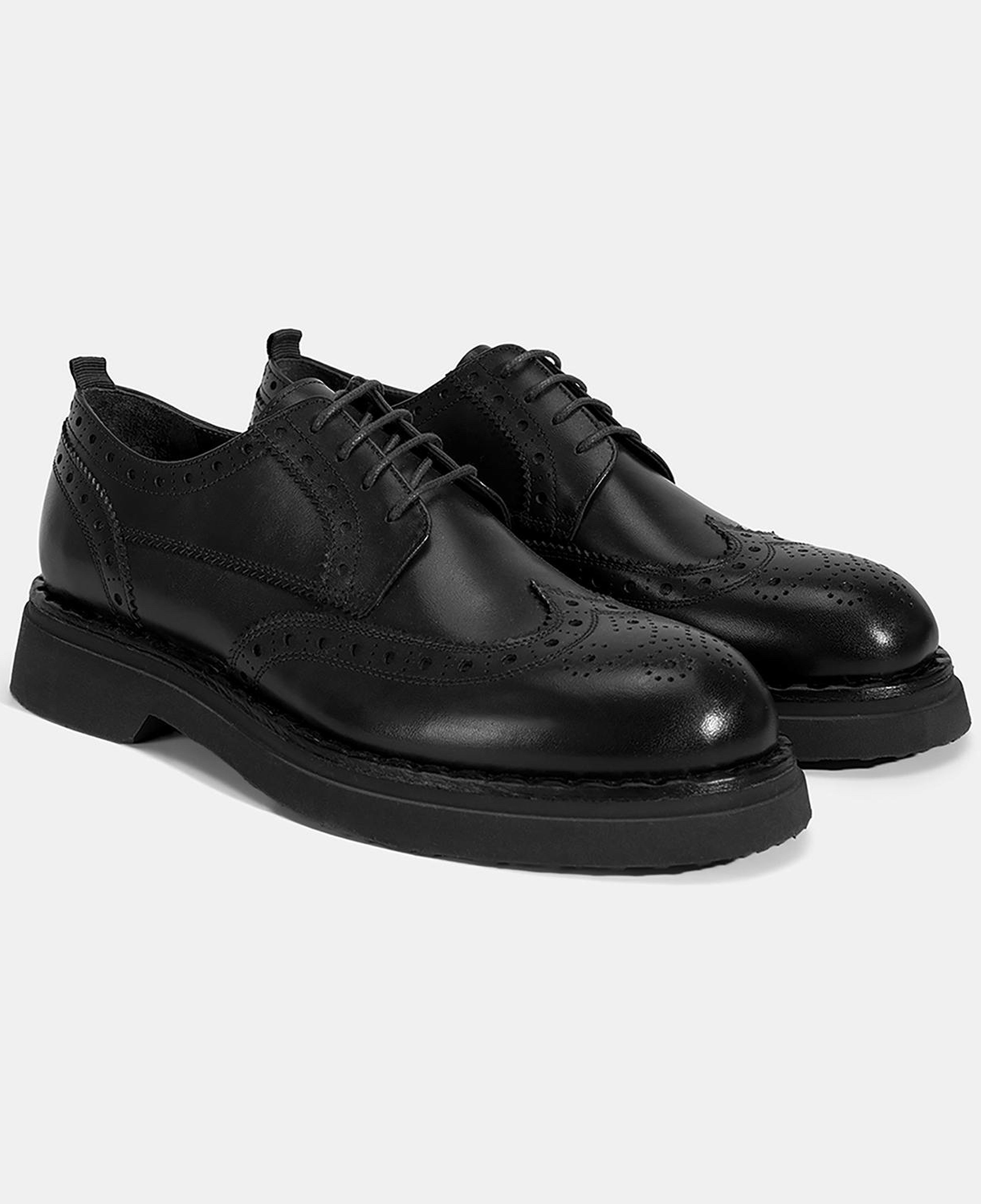 Erkek Siyah Bağcıklı Deri Klasik Ayakkabı