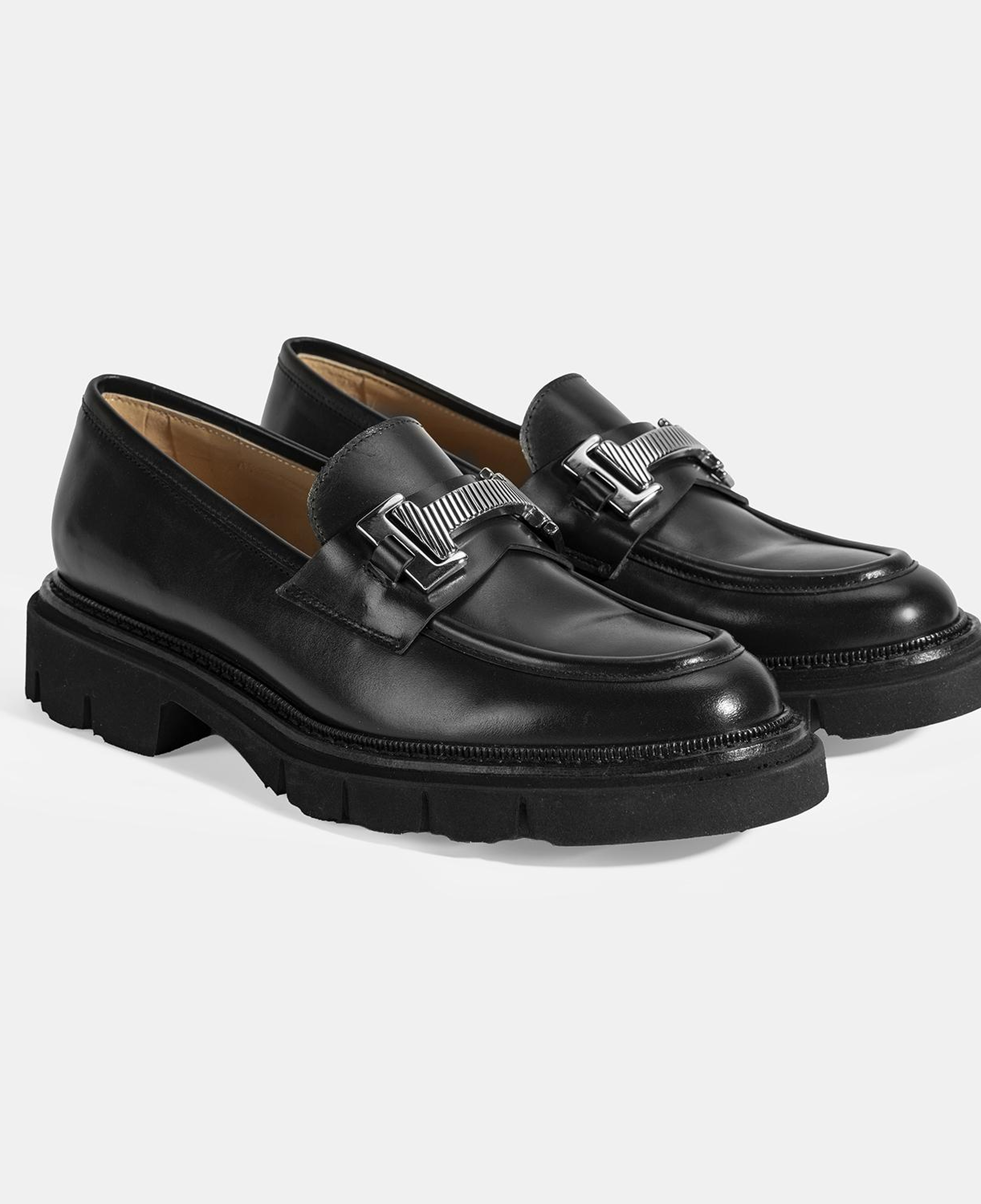 Luca Grossi Kadın Siyah Toka Detaylı Deri Loafer