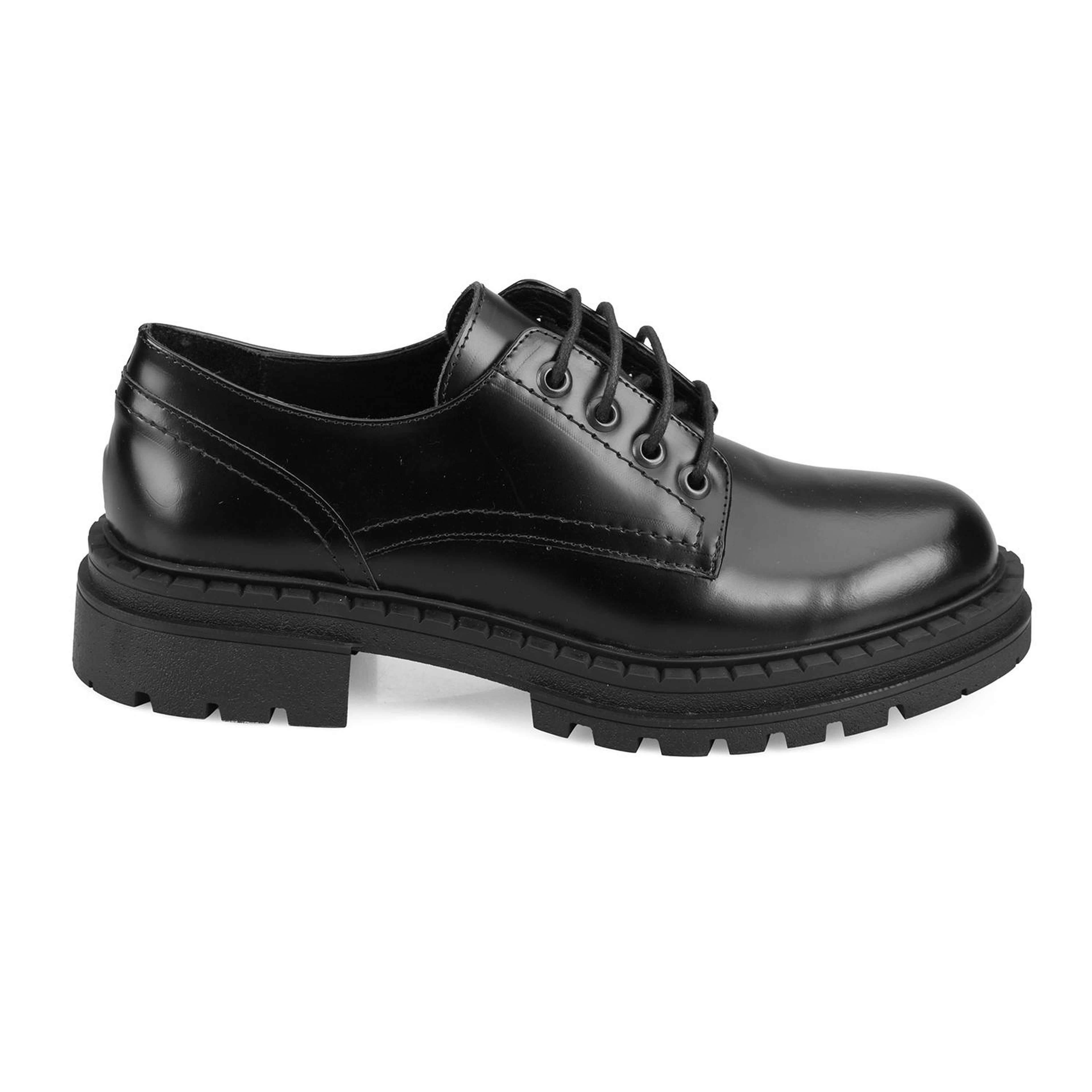 Kadın Siyah Günlük Deri Ayakkabı